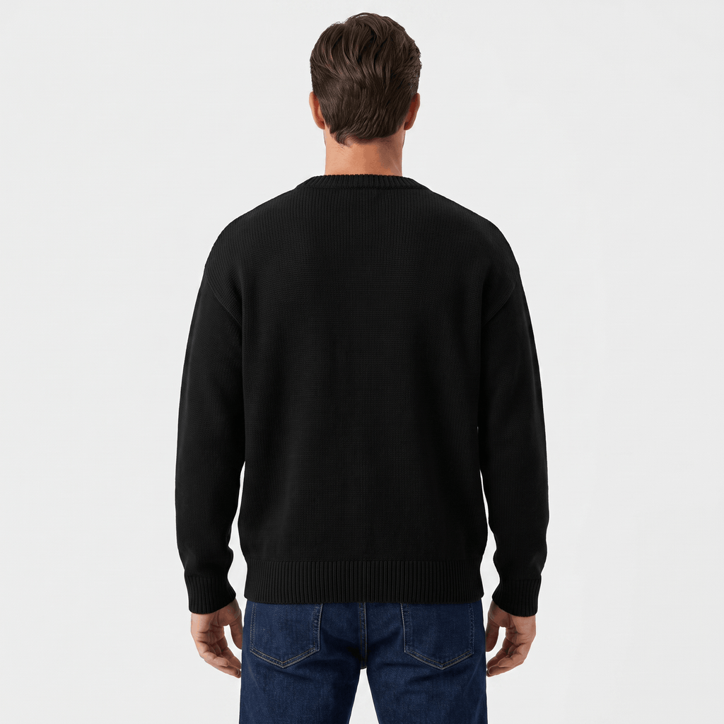 Kenneth Ribbed Knit Sweater – Geometric Color Block Pullover