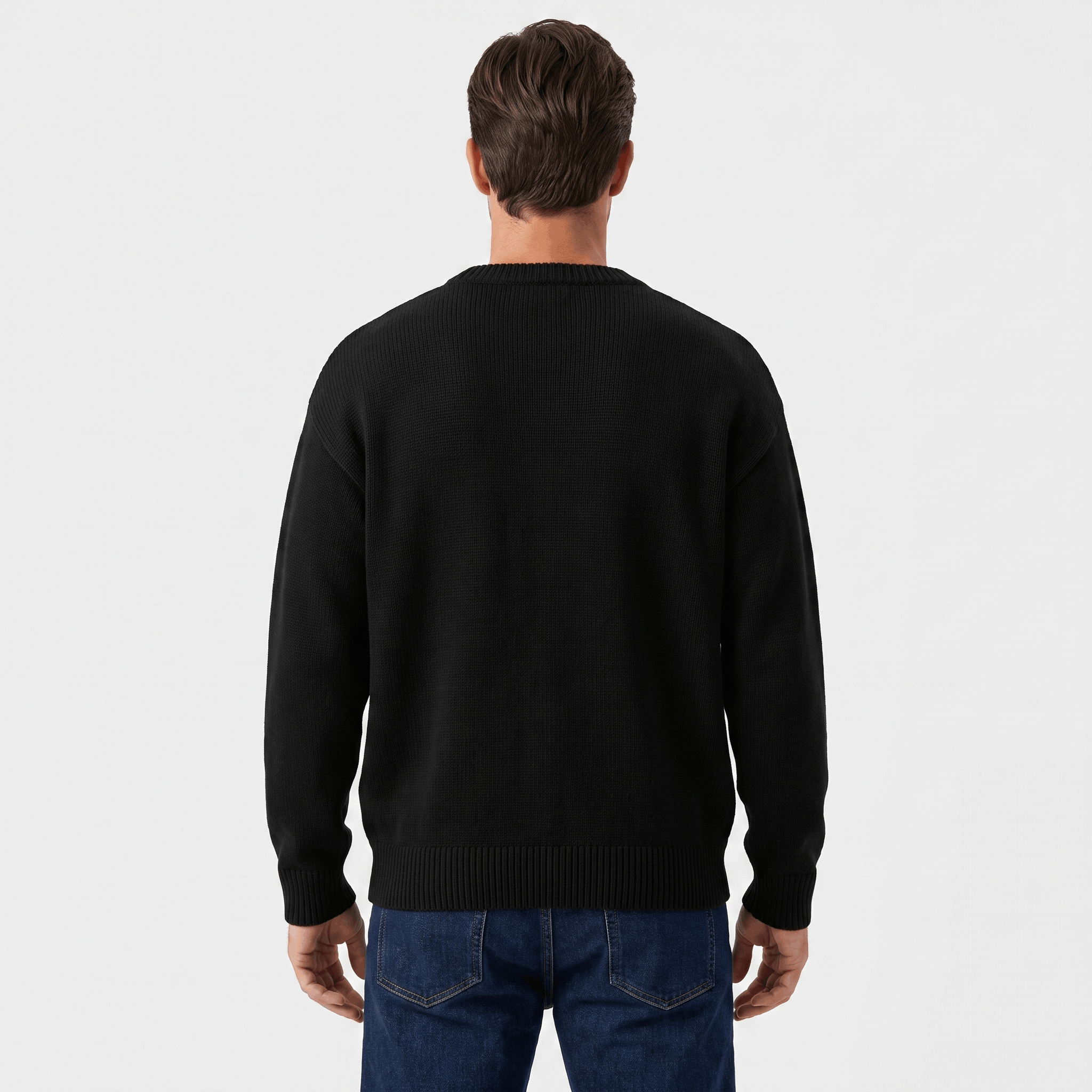Kenneth Ribbed Knit Sweater – Geometric Color Block Pullover