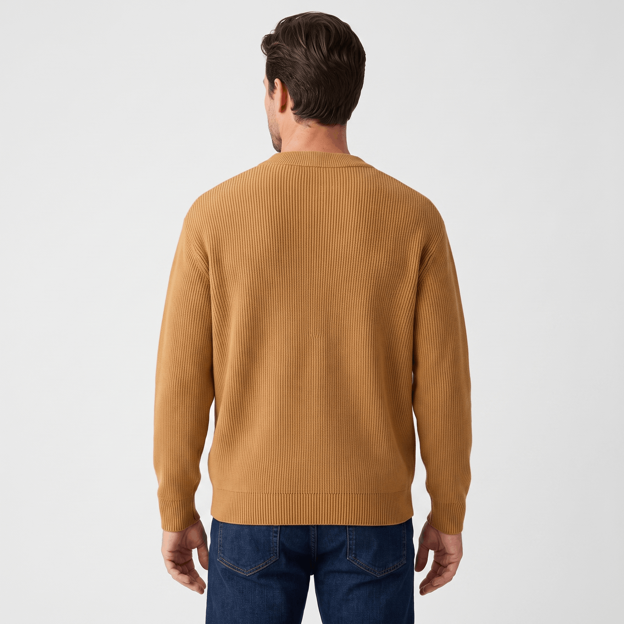 Kenneth Ribbed Knit Sweater – Geometric Color Block Pullover