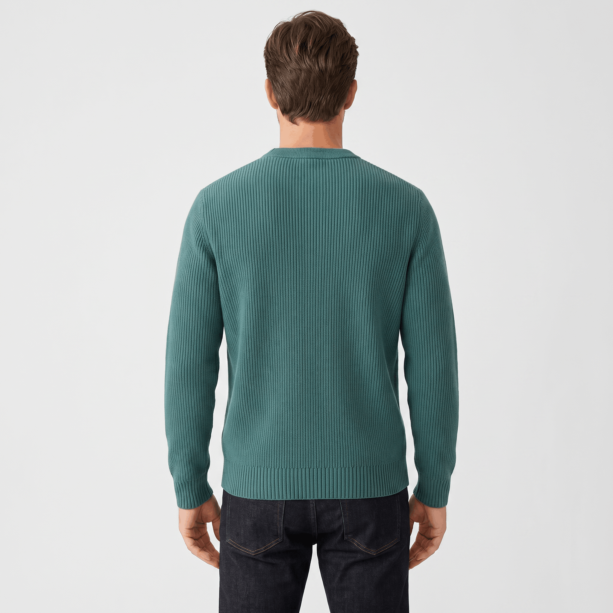 Kenneth Ribbed Knit Sweater – Geometric Color Block Pullover