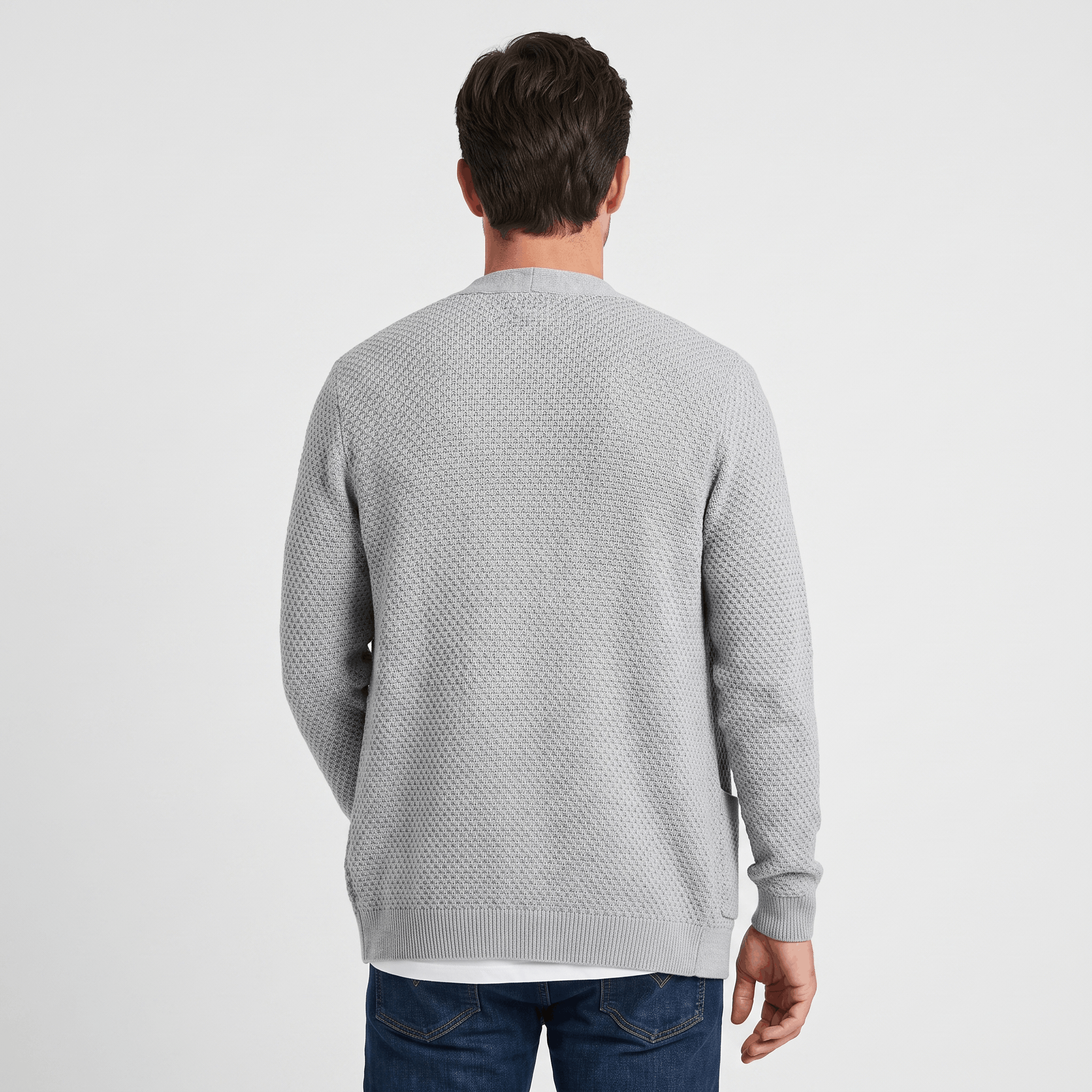 Nicolas Textured Knit Cardigan – Open Front Pocket Knitwear