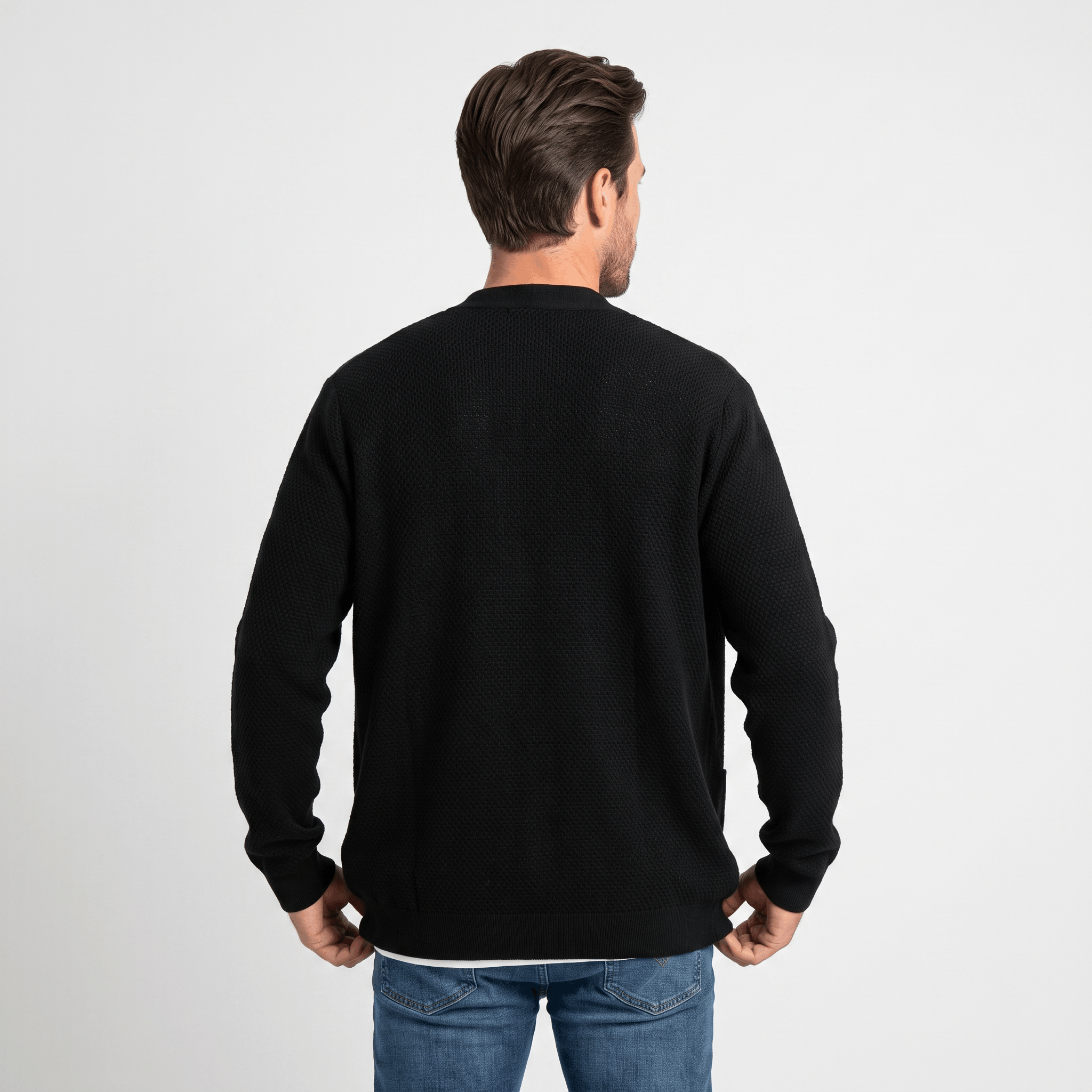 Nicolas Textured Knit Cardigan – Open Front Pocket Knitwear