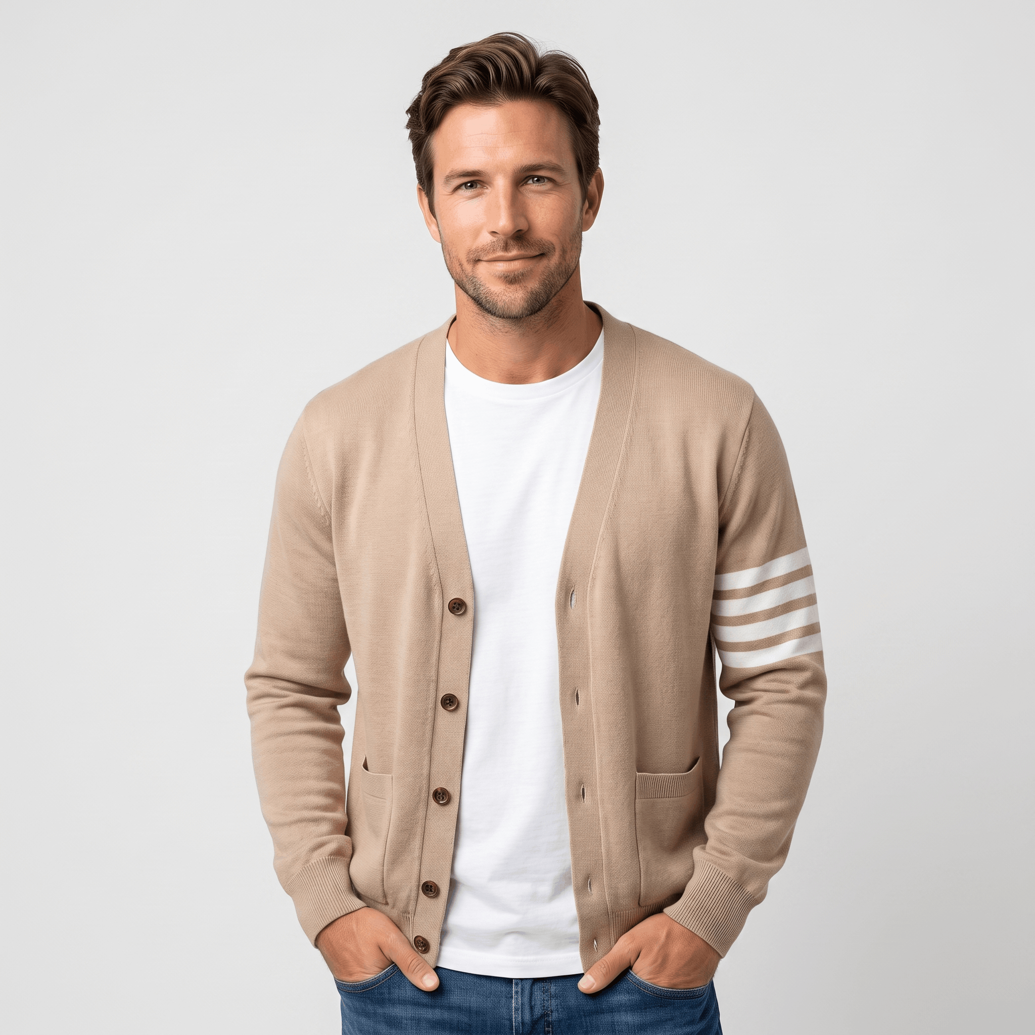 Vincent Knit Cardigan – Button Front Pocket Layer