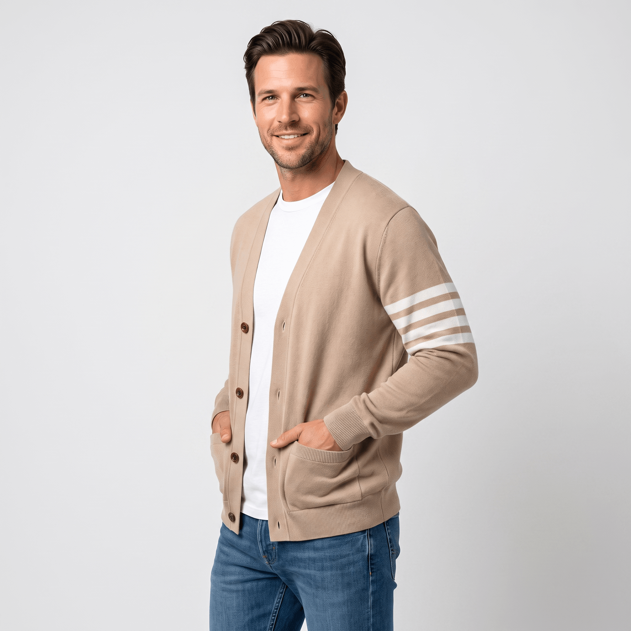 Vincent Knit Cardigan – Button Front Pocket Layer