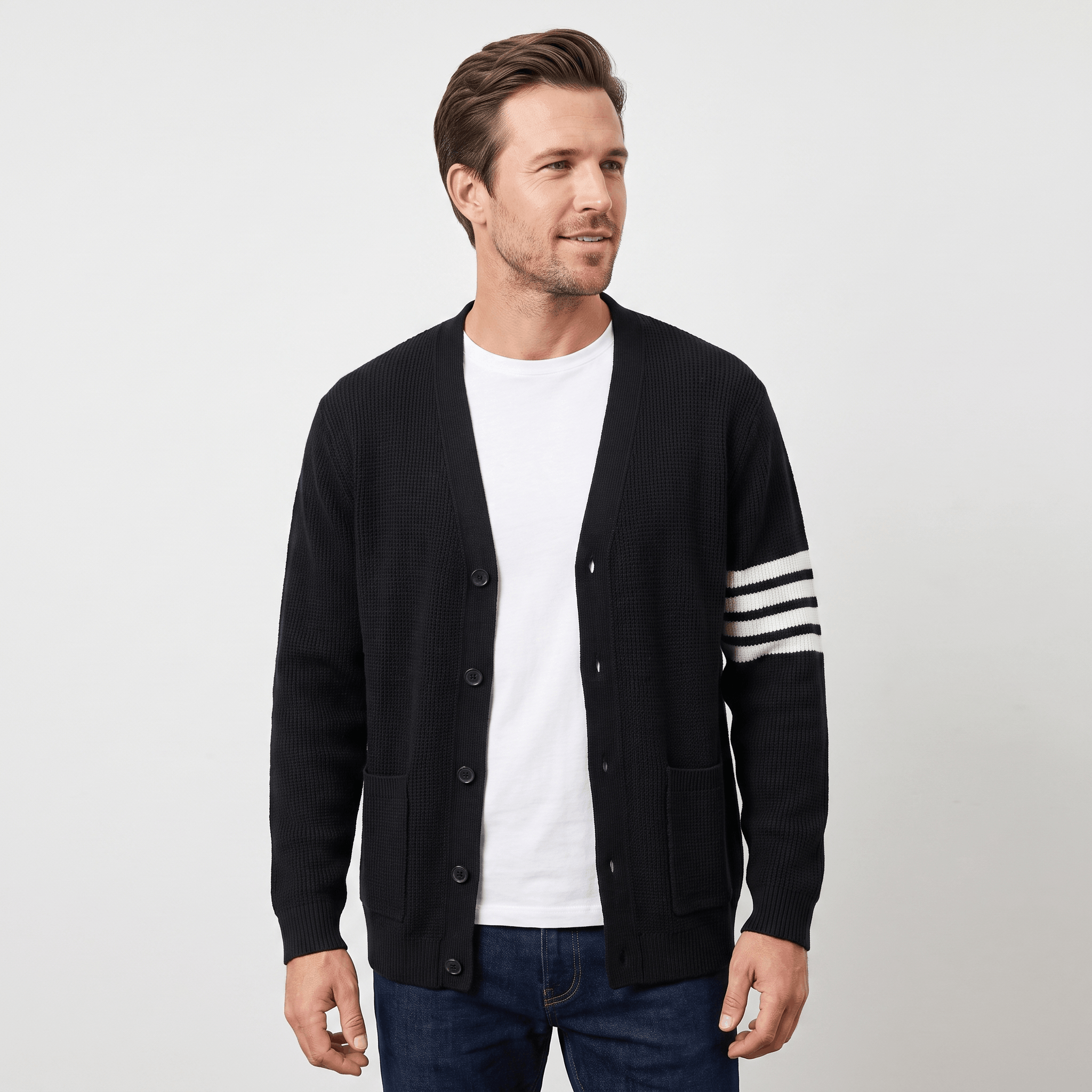 Vincent Knit Cardigan – Button Front Pocket Layer
