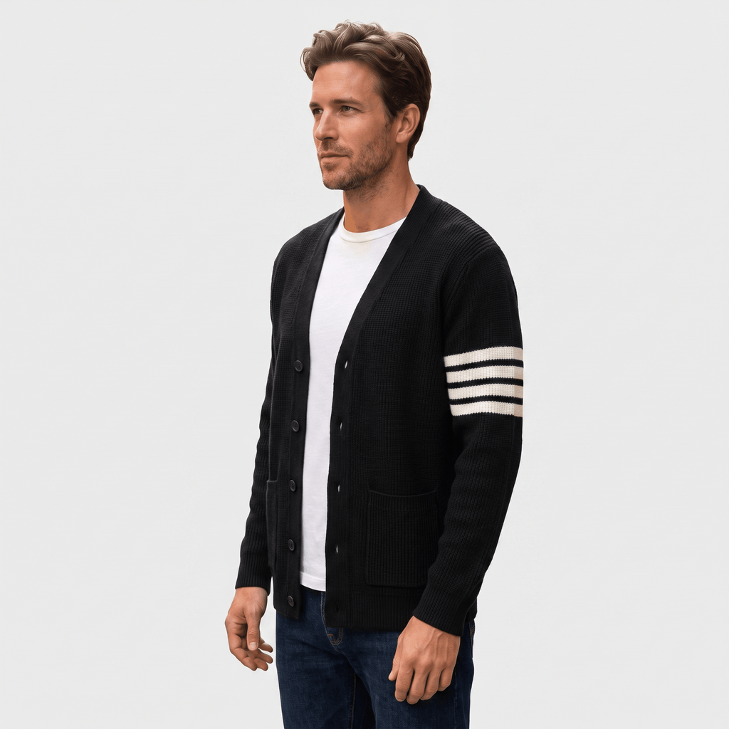 Vincent Knit Cardigan – Button Front Pocket Layer