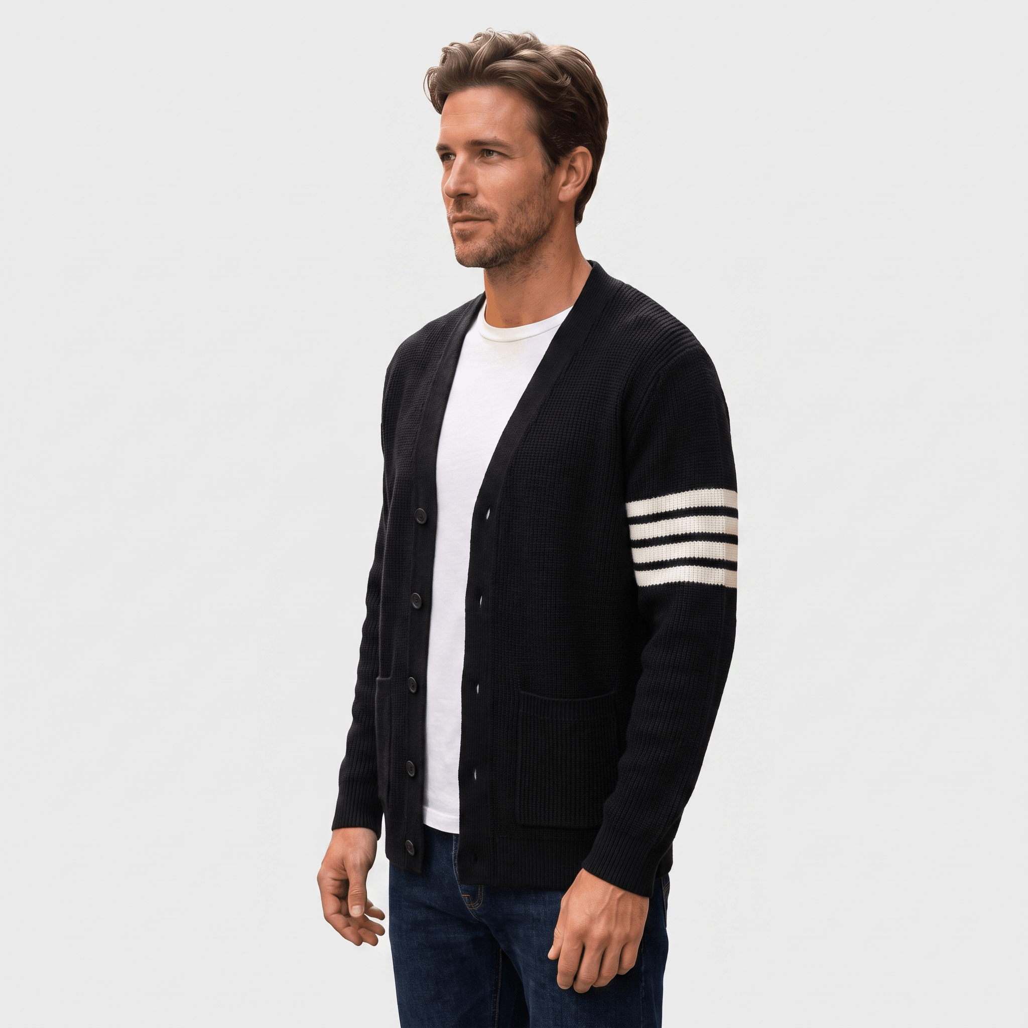 Vincent Knit Cardigan – Button Front Pocket Layer