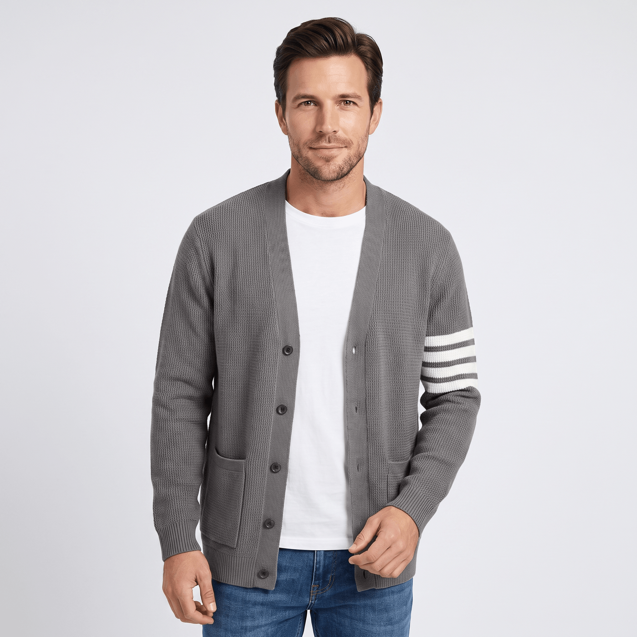 Vincent Knit Cardigan – Button Front Pocket Layer