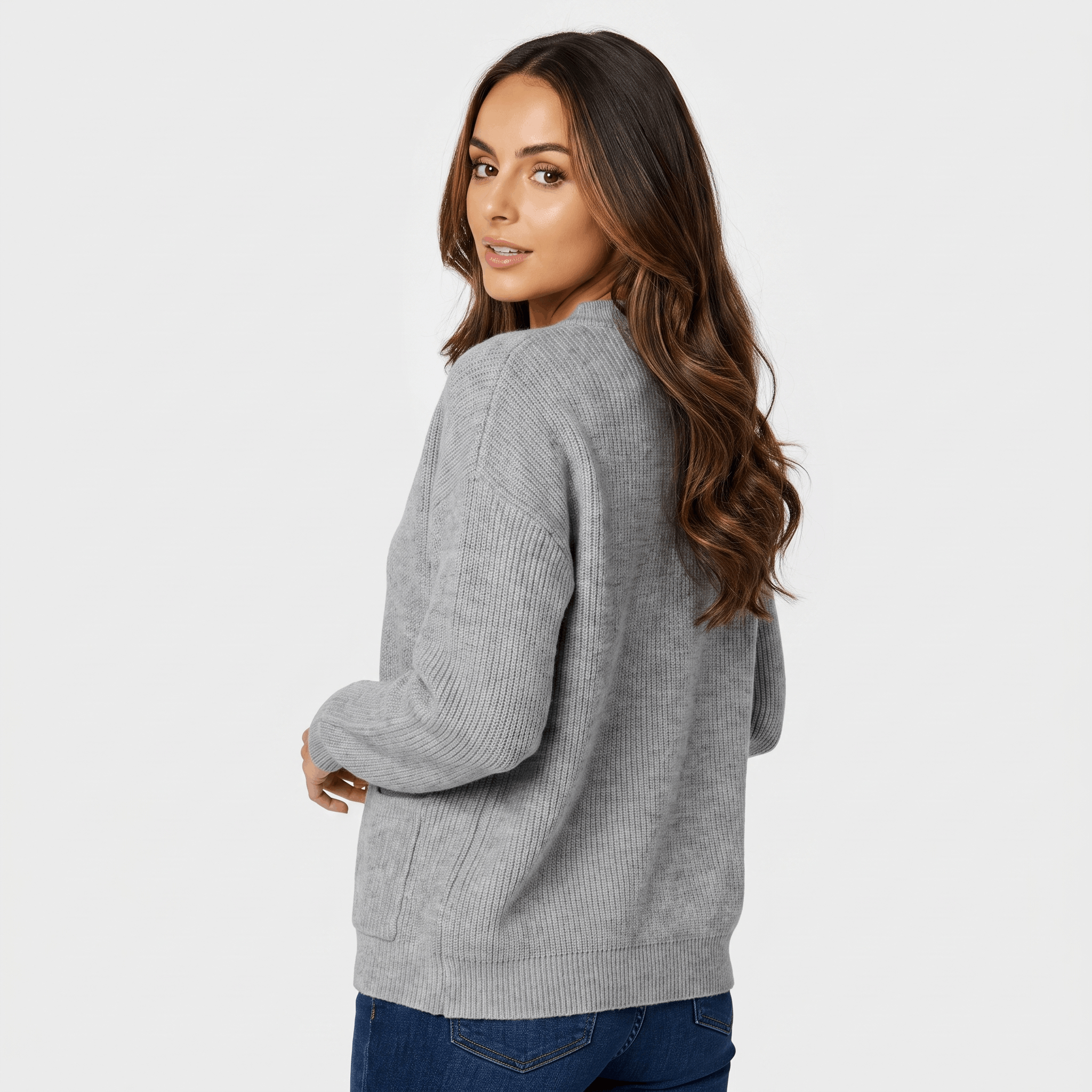Sheena Zip Up Knit Cardigan – Pocket Front Cozy Layer