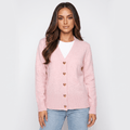 Leila V-Neck Soft Knit Cardigan – Heart Button Topper