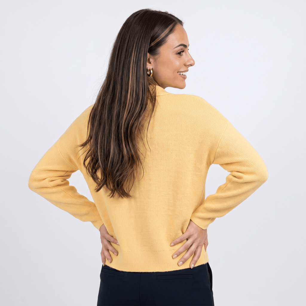 Camille Collared Knit Cardigan – Button Front Soft Layer