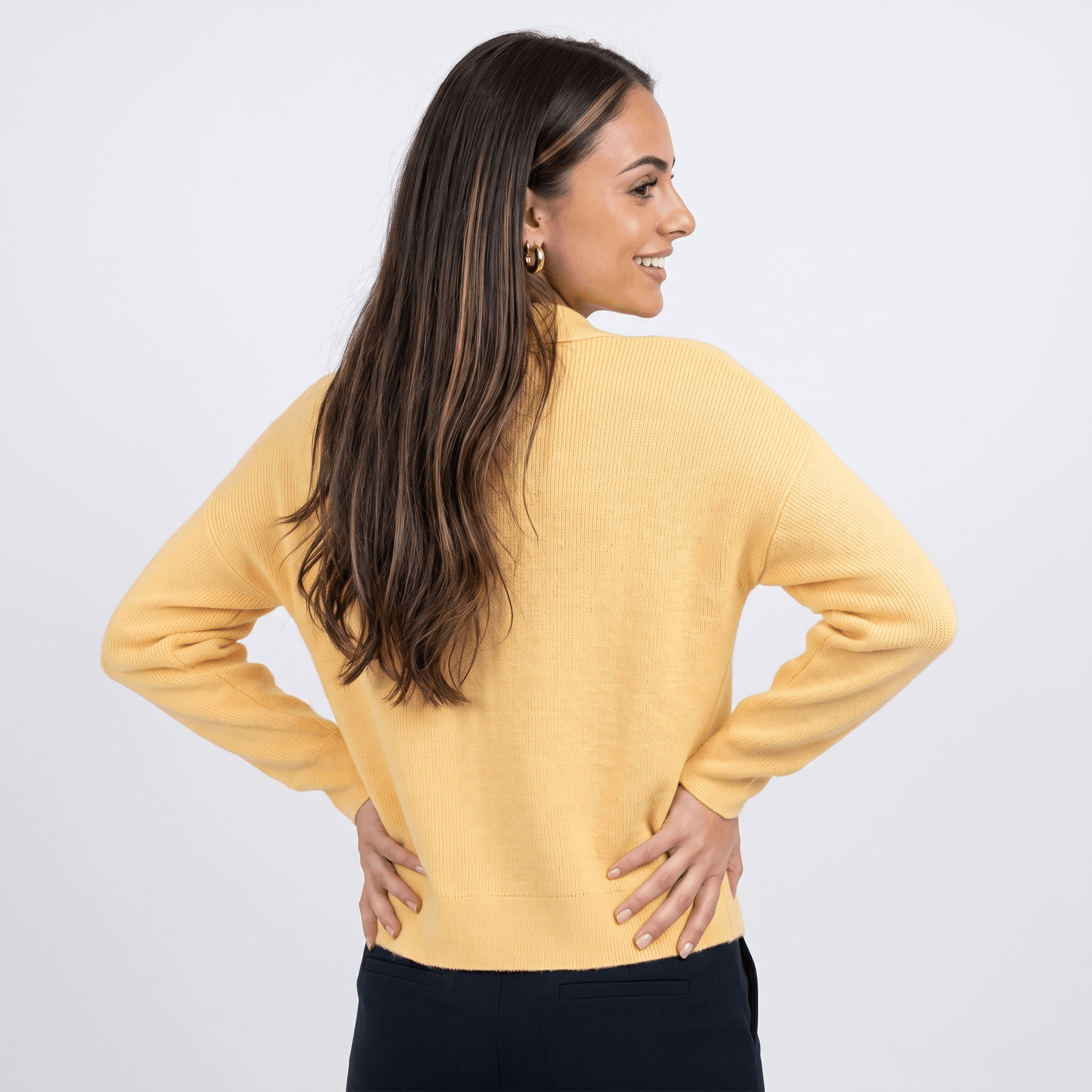Camille Collared Knit Cardigan – Button Front Soft Layer