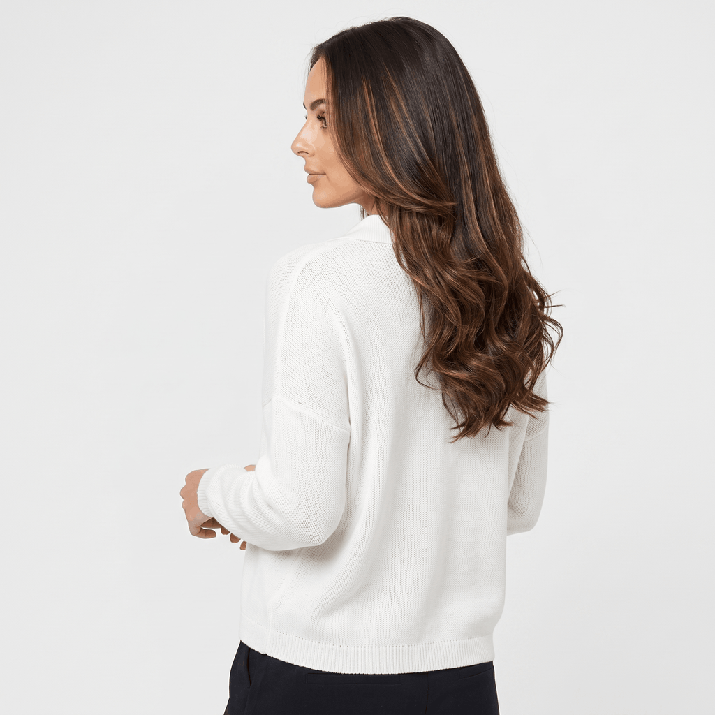 Camille Collared Knit Cardigan – Button Front Soft Layer