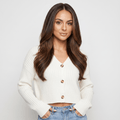 Bianca Cropped Ribbed Knit Cardigan – V-Neck Button Front Layer