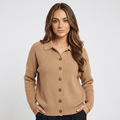 Camille Collared Knit Cardigan – Button Front Soft Layer