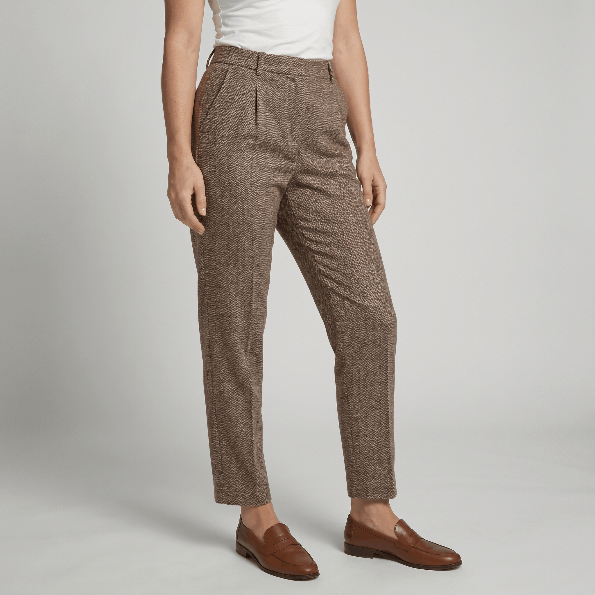 Audrey Wool Blend Pants – Tailored Slim Fit Trousers