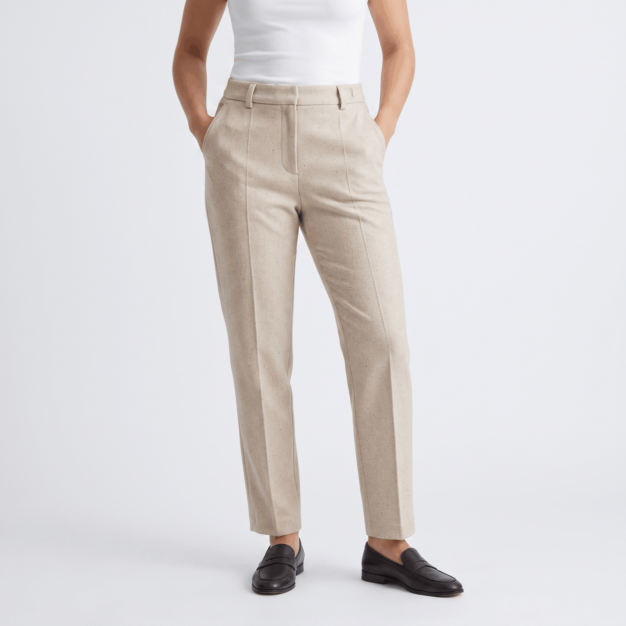 Audrey Wool Blend Pants – Tailored Slim Fit Trousers
