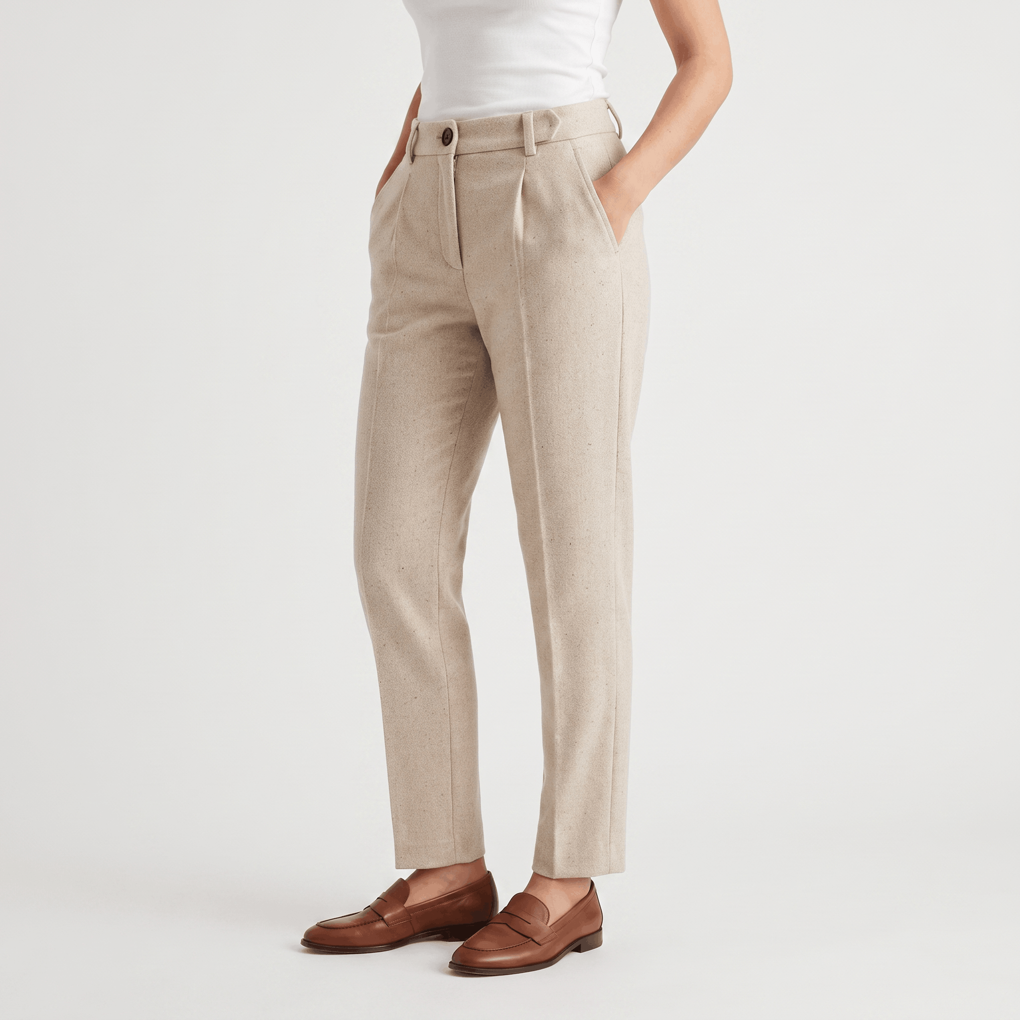 Audrey Wool Blend Pants – Tailored Slim Fit Trousers
