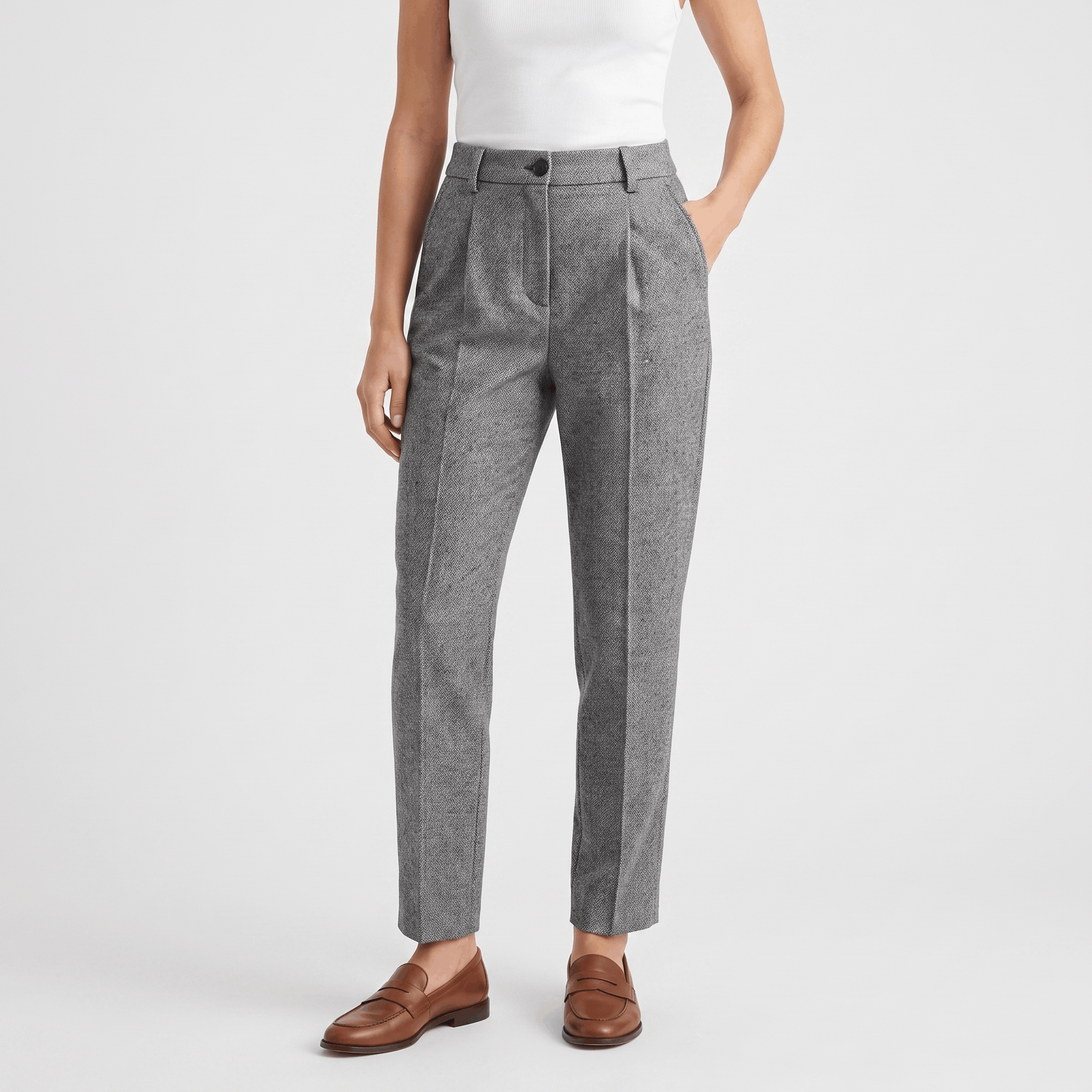 Audrey Wool Blend Pants – Tailored Slim Fit Trousers