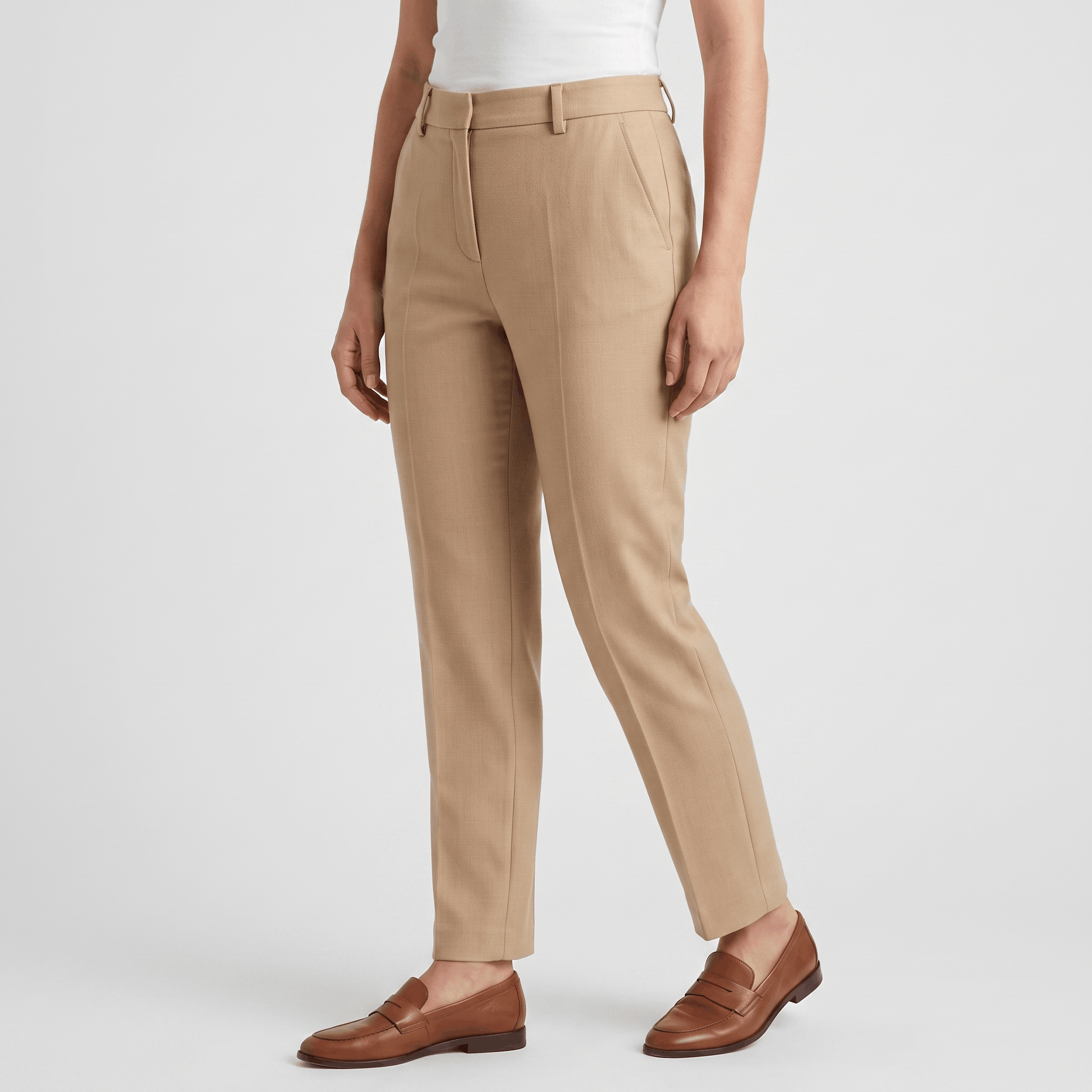 Audrey Wool Blend Pants – Tailored Slim Fit Trousers