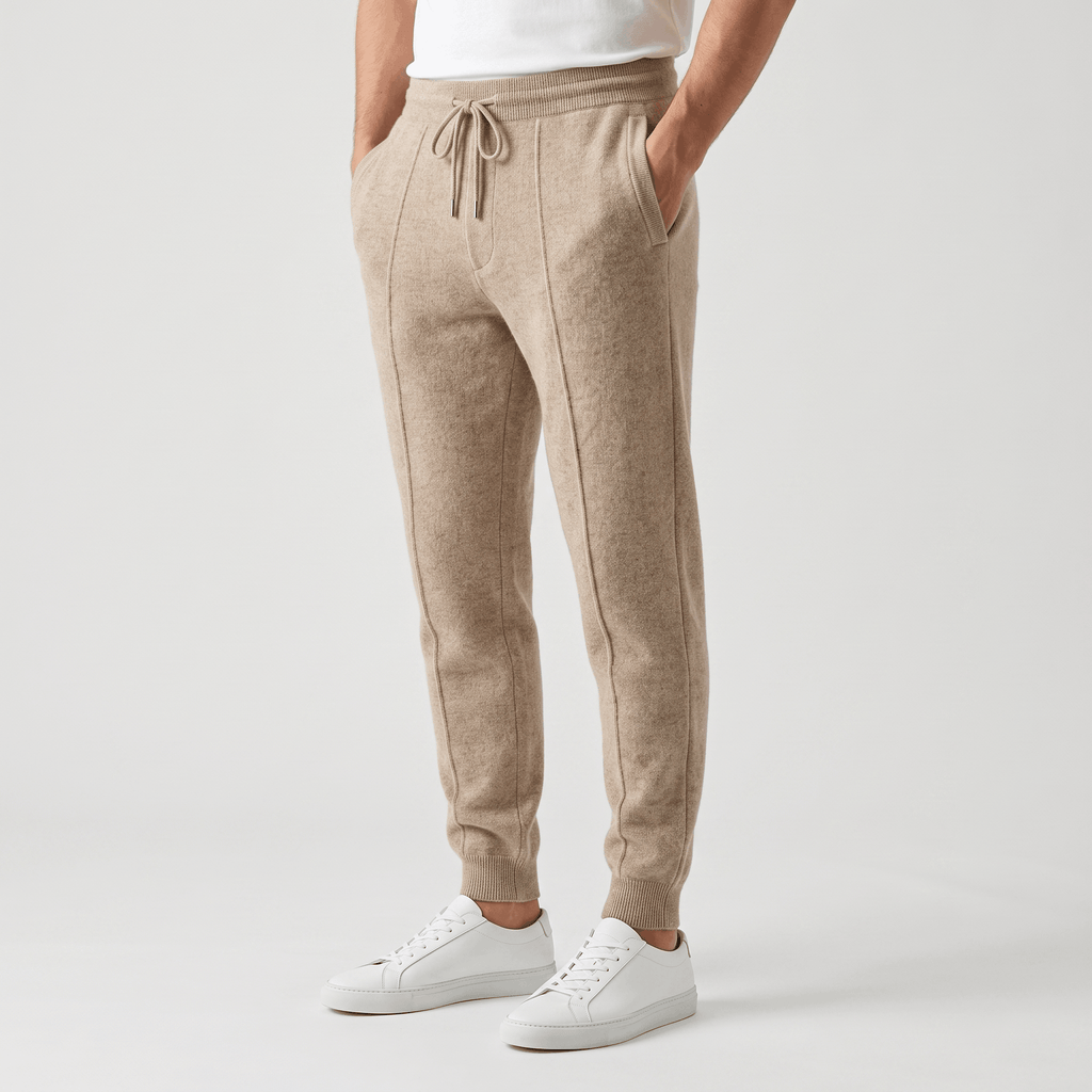 Stefano Knit Drawstring Trousers – Relaxed Tapered Lounge Pants