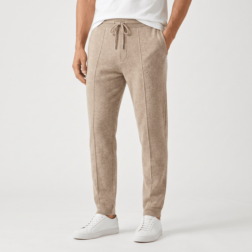 Stefano Knit Drawstring Trousers – Relaxed Tapered Lounge Pants