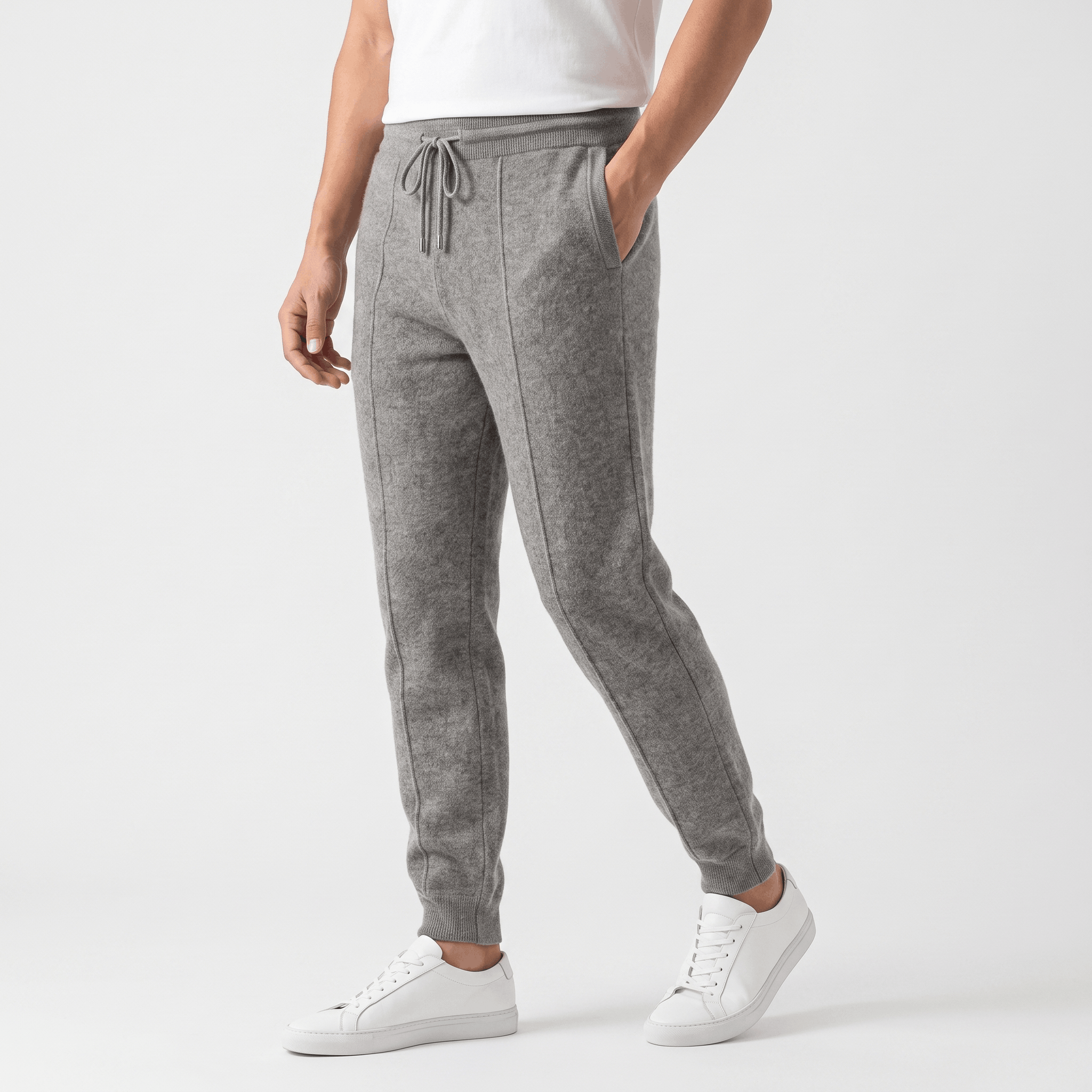 Stefano Knit Drawstring Trousers – Relaxed Tapered Lounge Pants