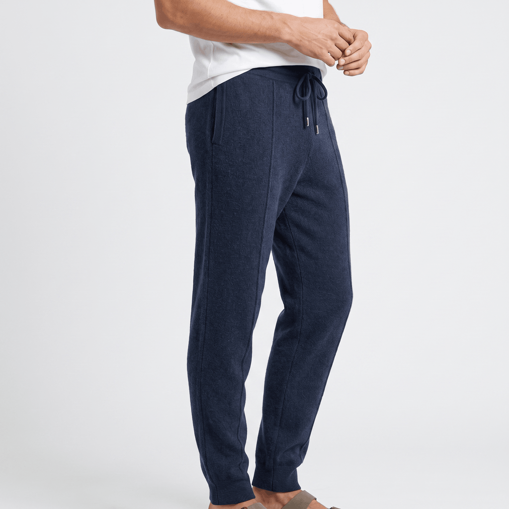 Stefano Knit Drawstring Trousers – Relaxed Tapered Lounge Pants