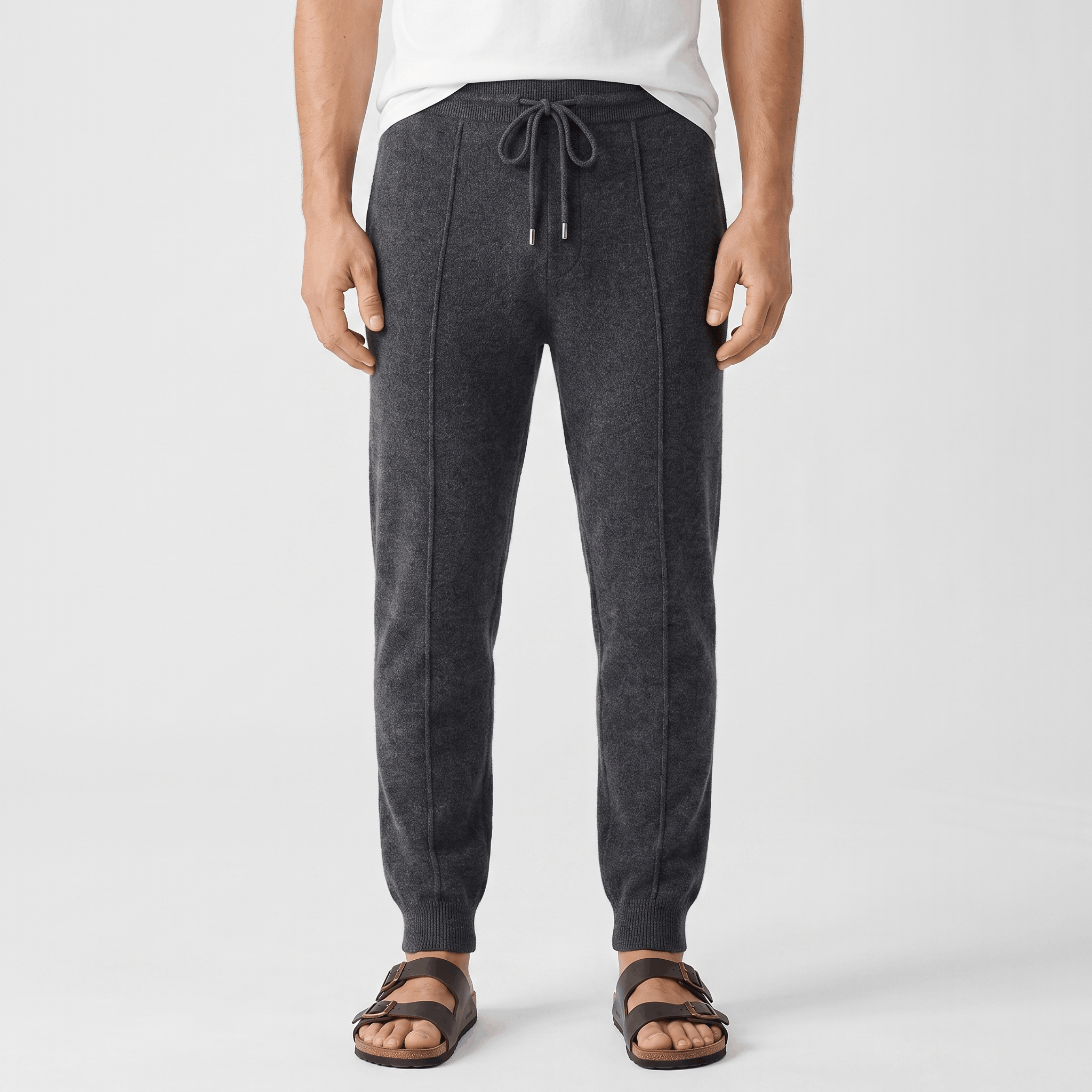 Stefano Knit Drawstring Trousers – Relaxed Tapered Lounge Pants