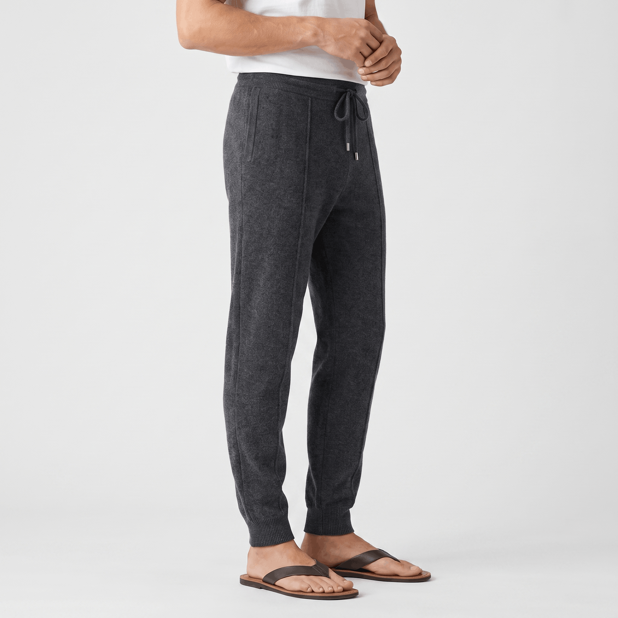 Stefano Knit Drawstring Trousers – Relaxed Tapered Lounge Pants