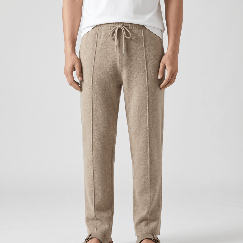 Giovanni Merino Wool Drawstring Pants – Relaxed Tapered Trousers