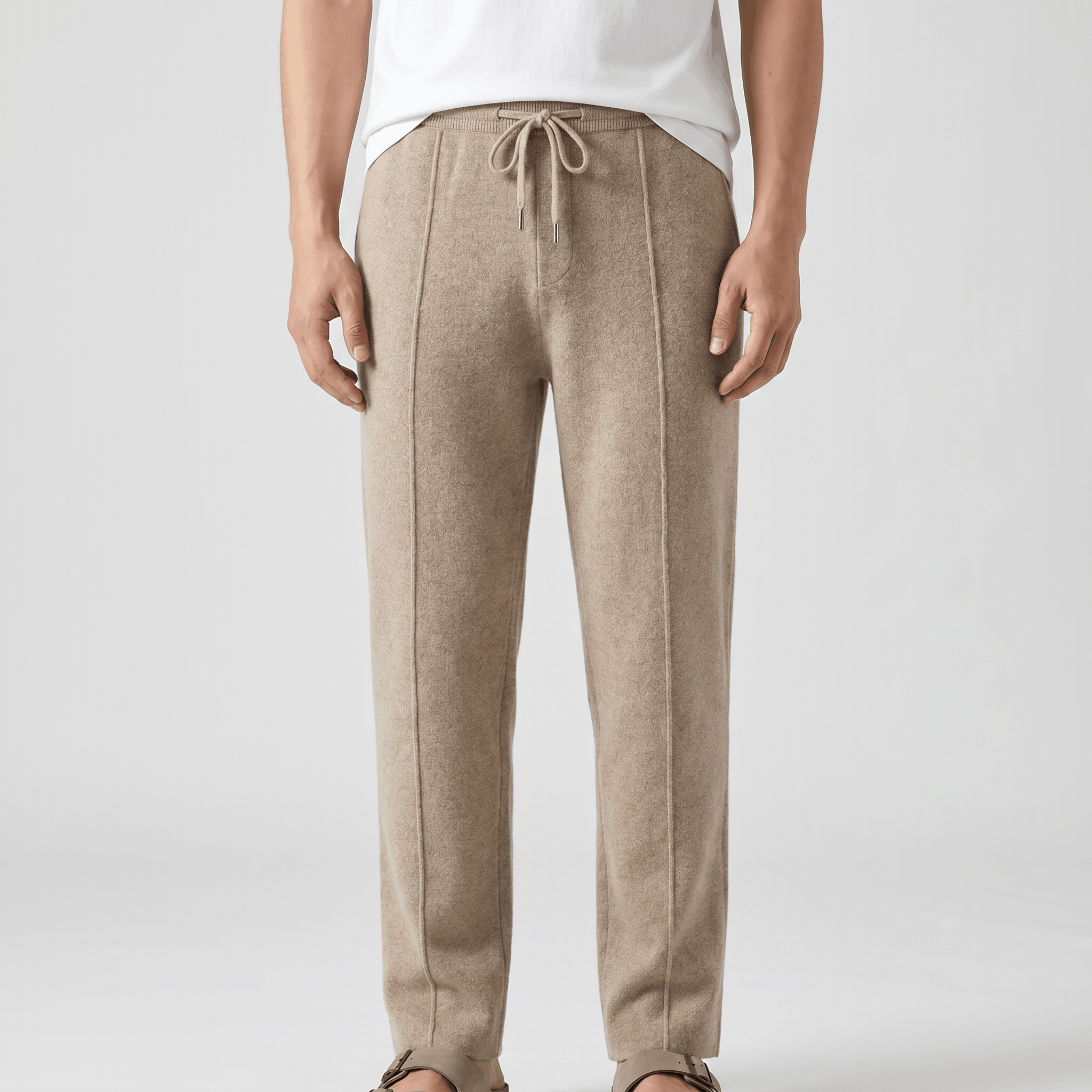 Giovanni Merino Wool Drawstring Pants – Relaxed Tapered Trousers