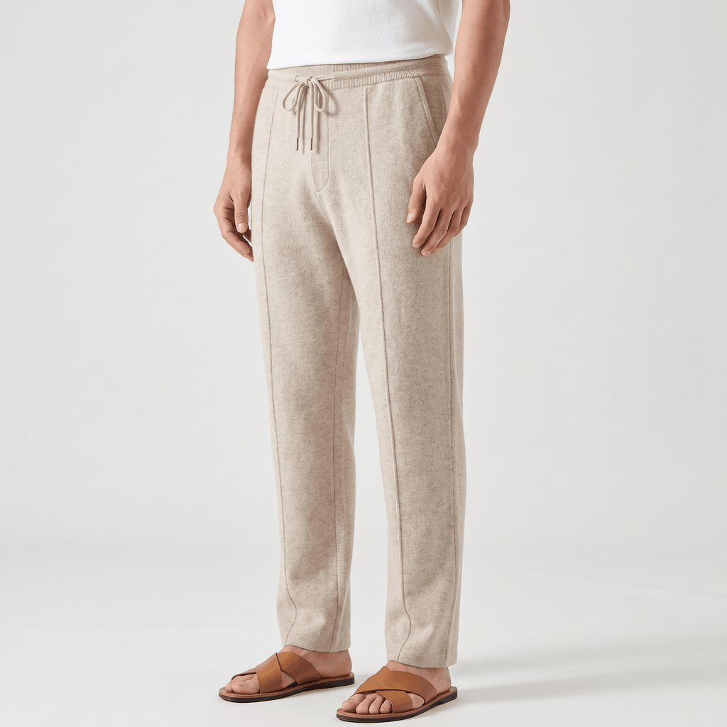 Giovanni Merino Wool Drawstring Pants – Relaxed Tapered Trousers