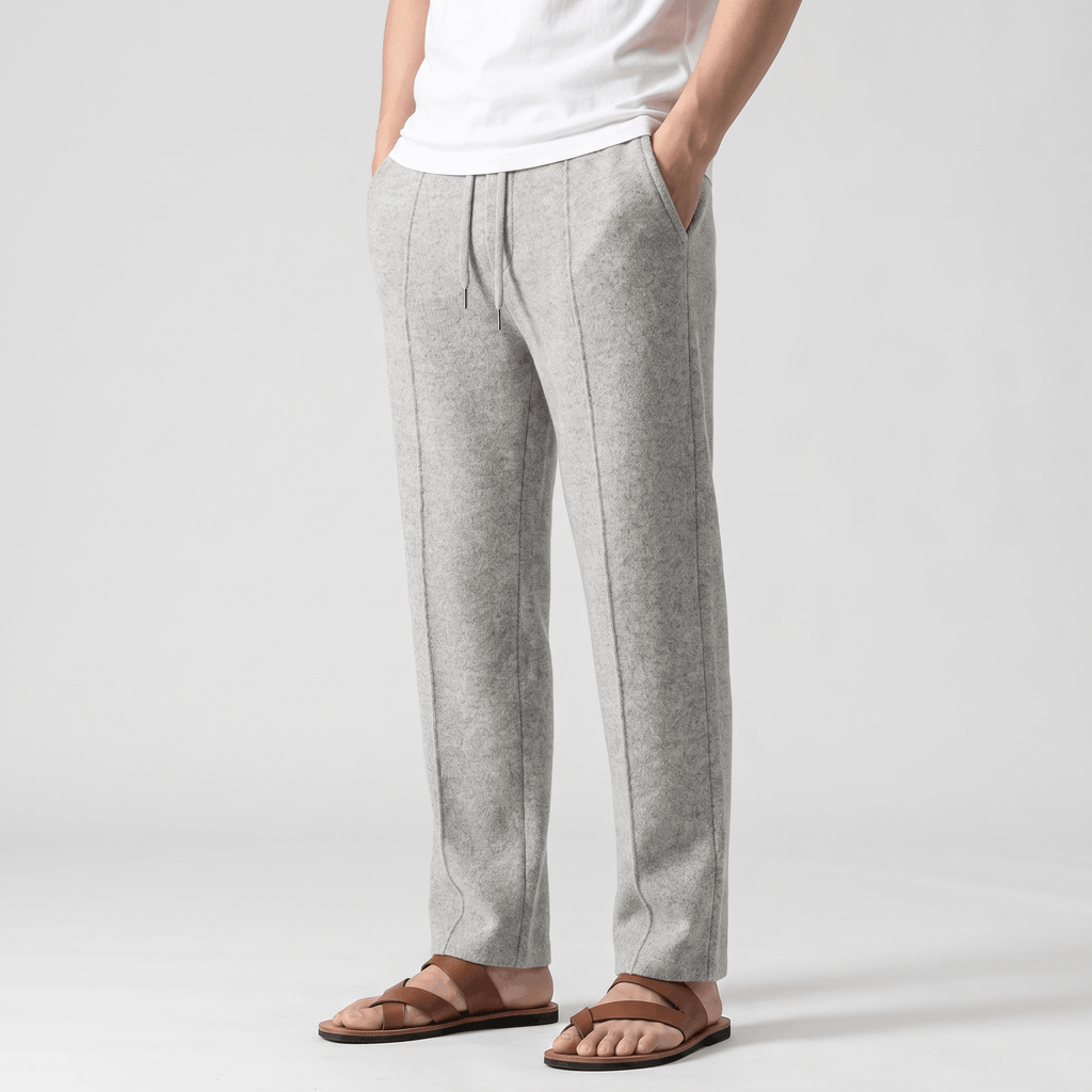 Giovanni Merino Wool Drawstring Pants – Relaxed Tapered Trousers