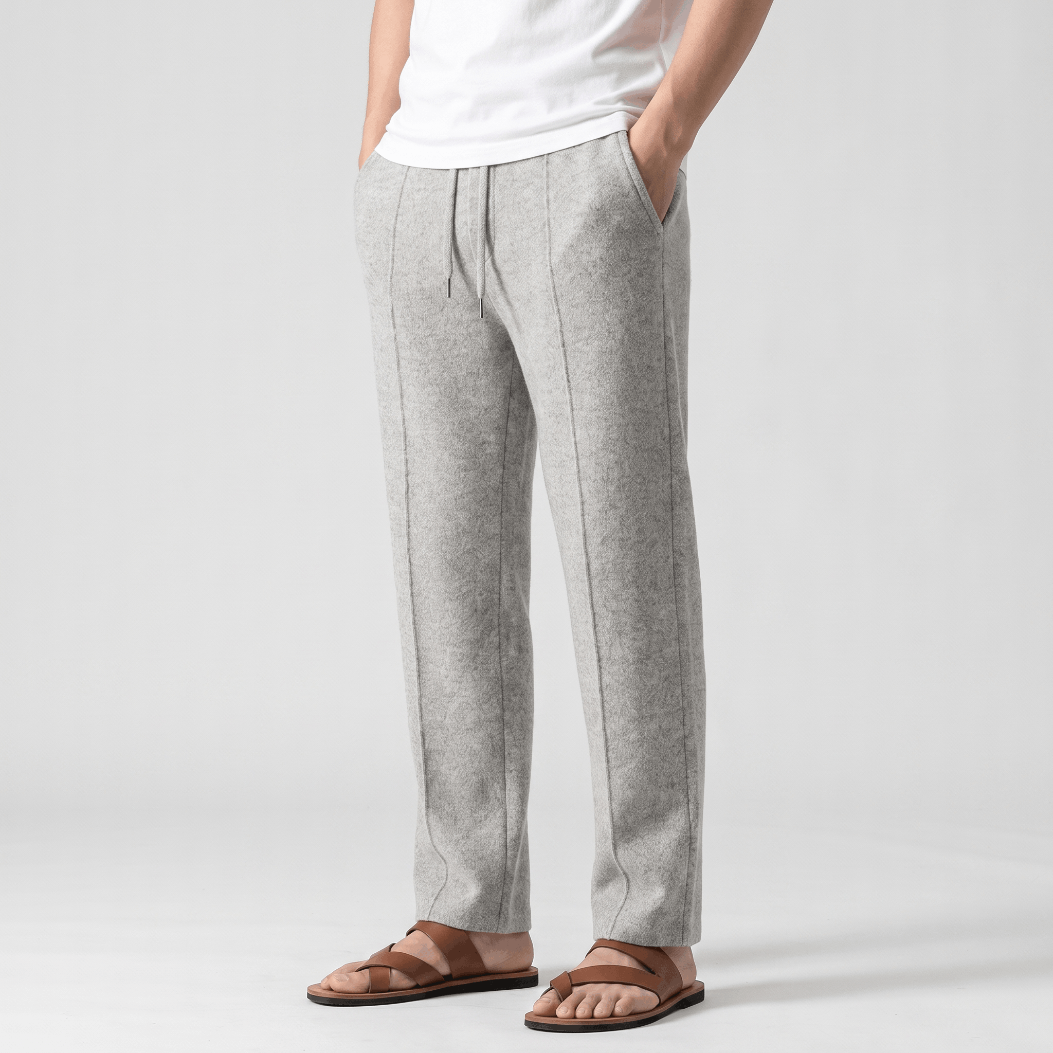 Giovanni Merino Wool Drawstring Pants – Relaxed Tapered Trousers