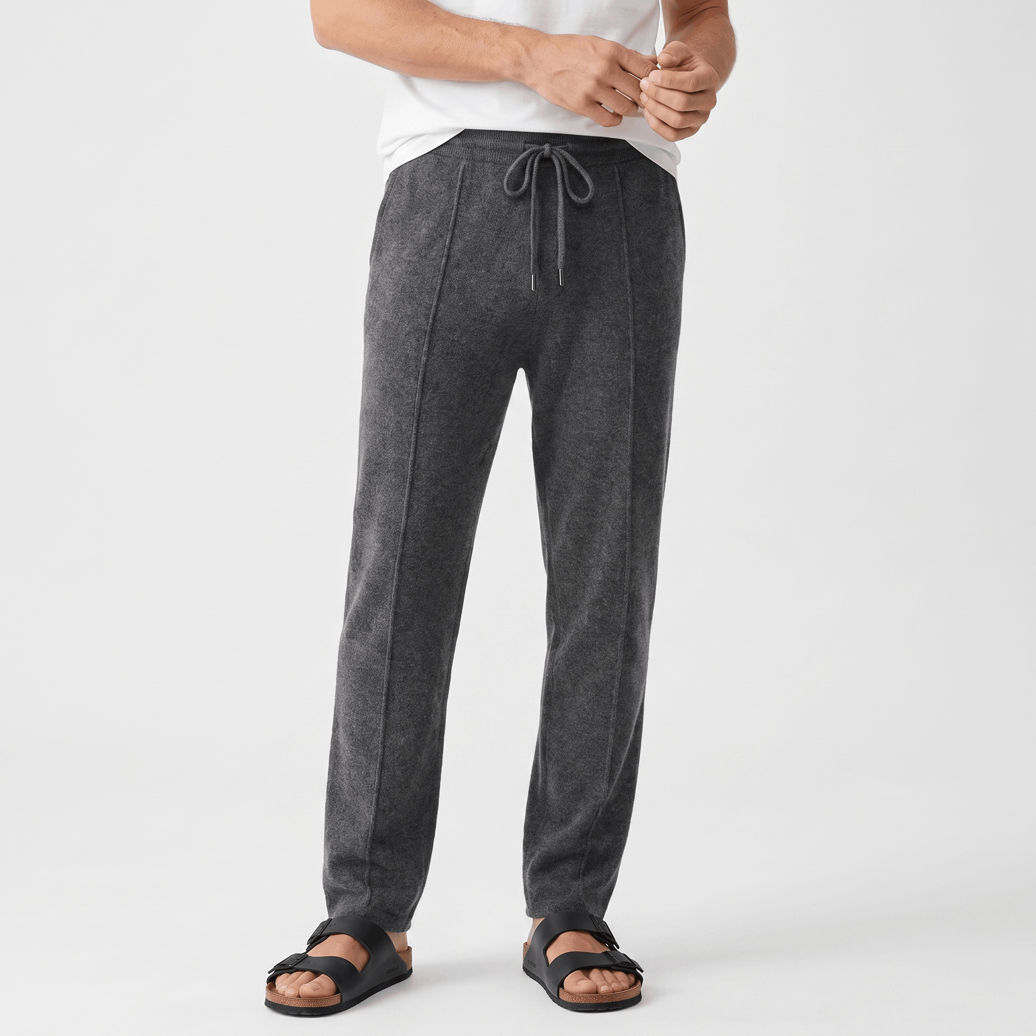 Giovanni Merino Wool Drawstring Pants – Relaxed Tapered Trousers