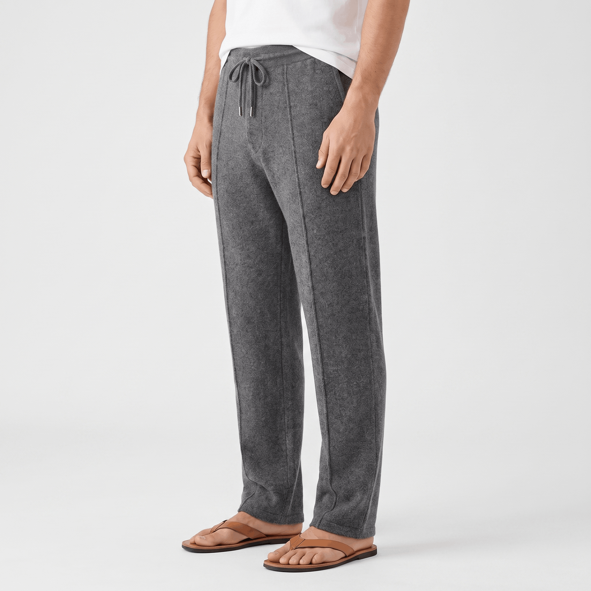 Giovanni Merino Wool Drawstring Pants – Relaxed Tapered Trousers