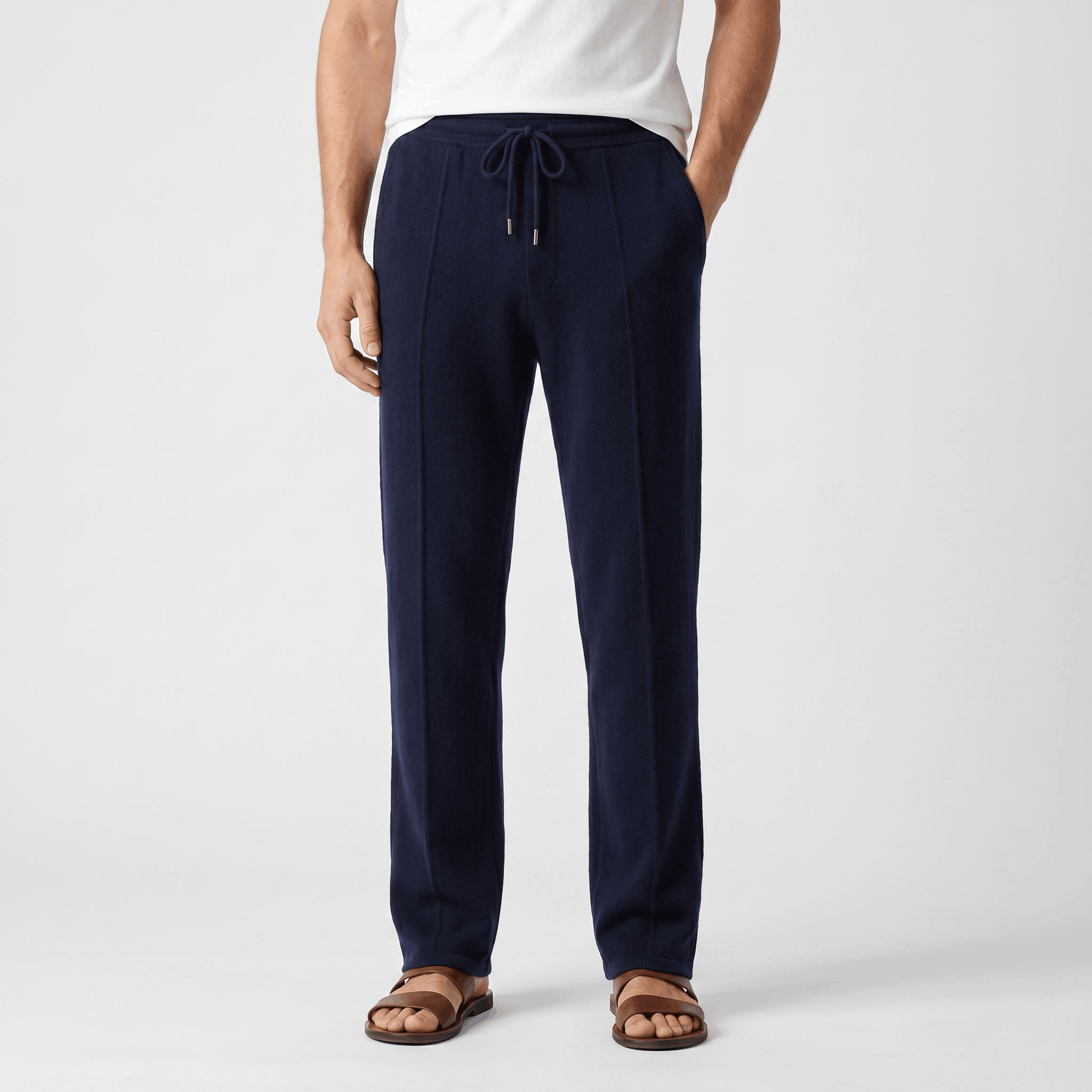 Giovanni Merino Wool Drawstring Pants – Relaxed Tapered Trousers