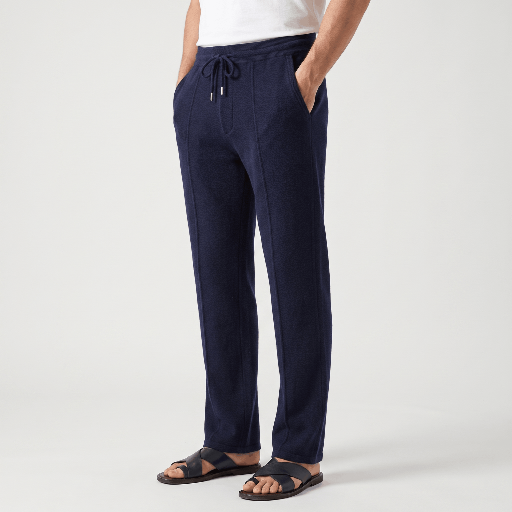 Giovanni Merino Wool Drawstring Pants – Relaxed Tapered Trousers