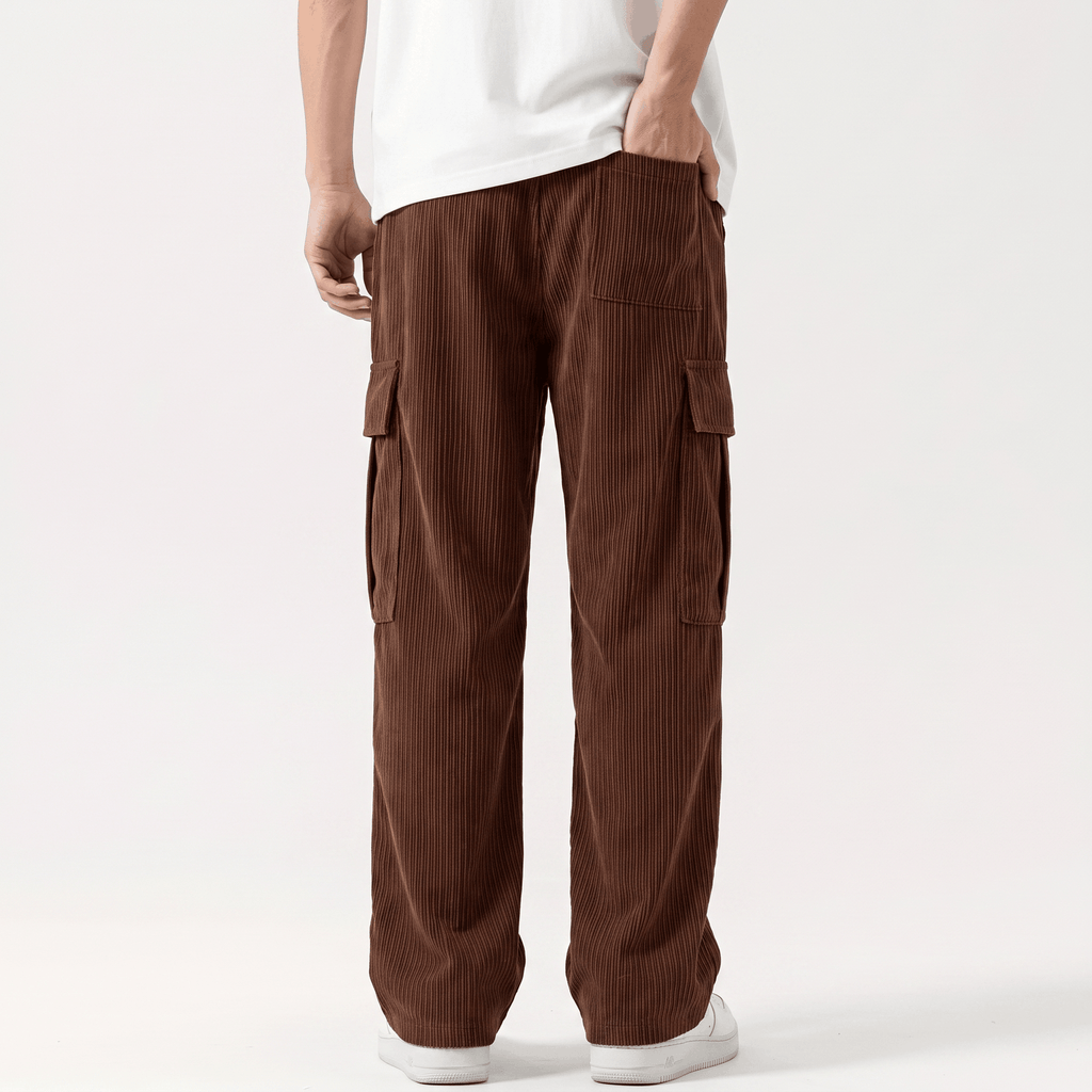 Matteo Corduroy Cargo Pants – Relaxed Wide Leg Trousers