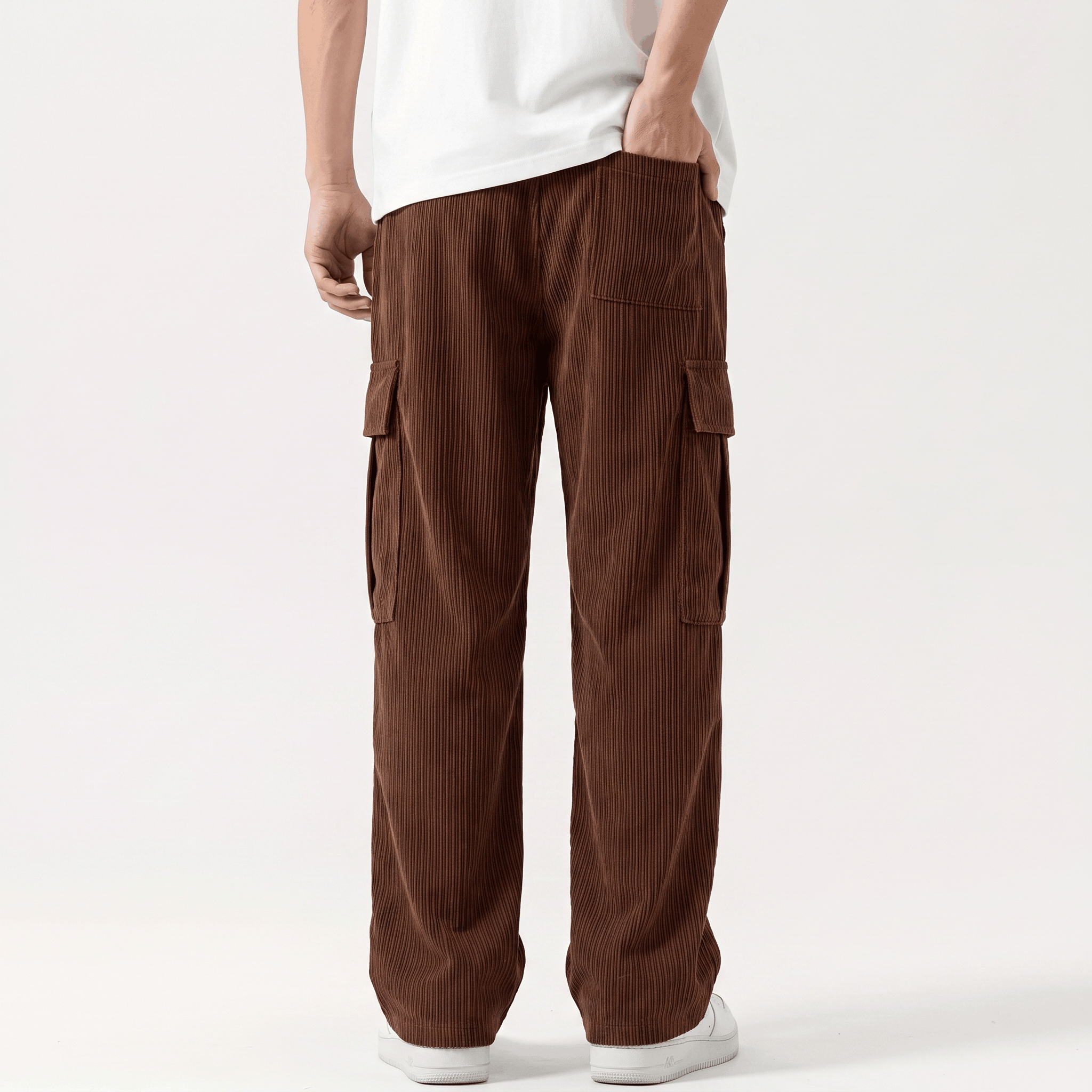 Matteo Corduroy Cargo Pants – Relaxed Wide Leg Trousers