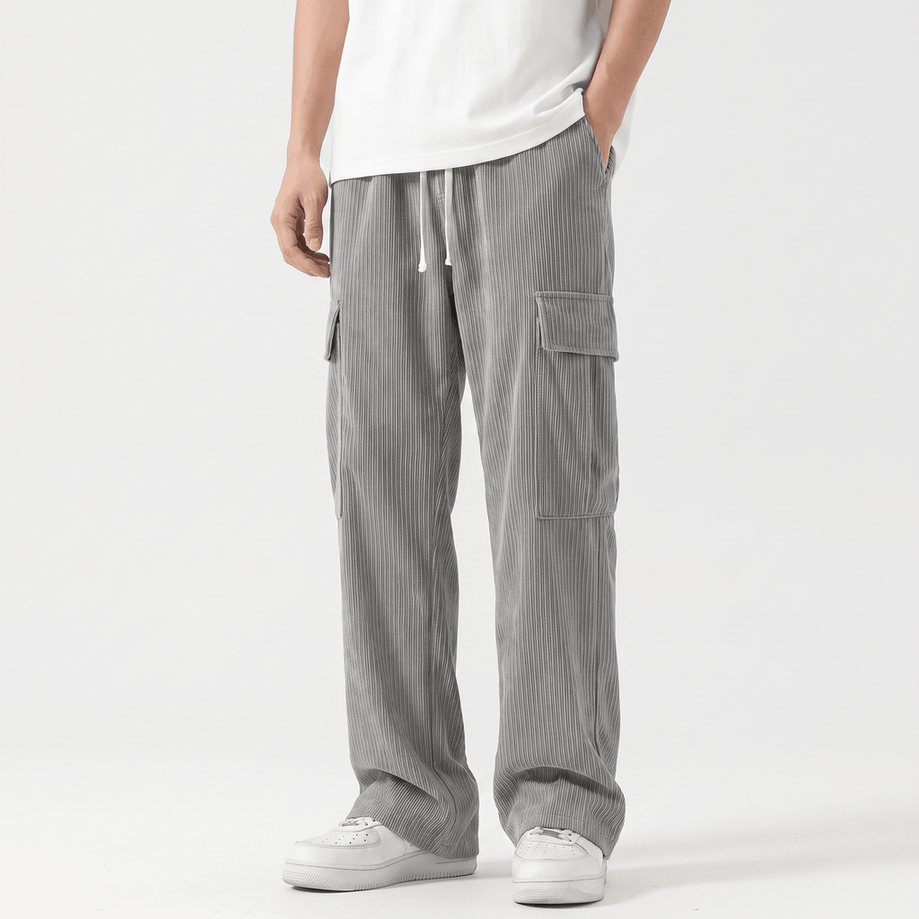 Matteo Corduroy Cargo Pants – Relaxed Wide Leg Trousers