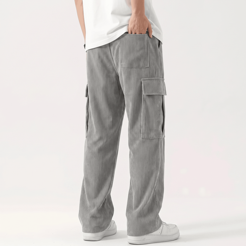 Matteo Corduroy Cargo Pants – Relaxed Wide Leg Trousers