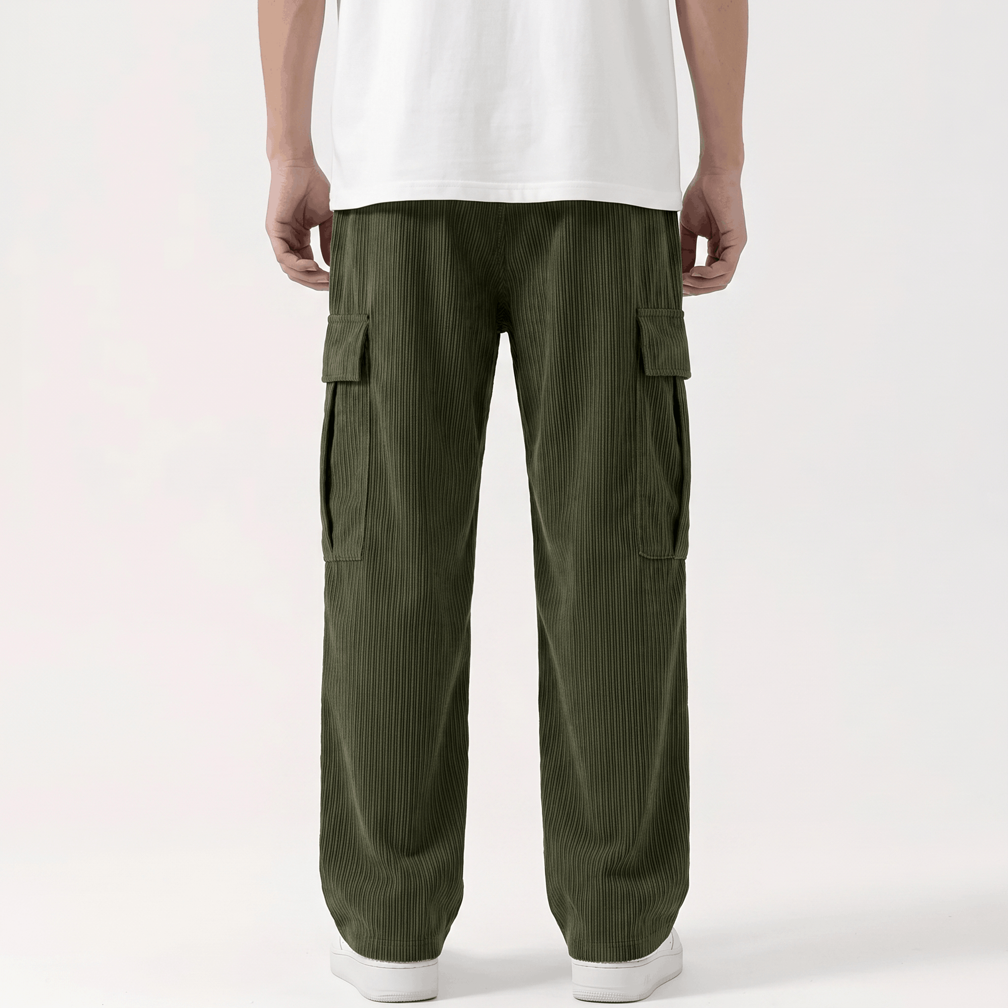 Matteo Corduroy Cargo Pants – Relaxed Wide Leg Trousers
