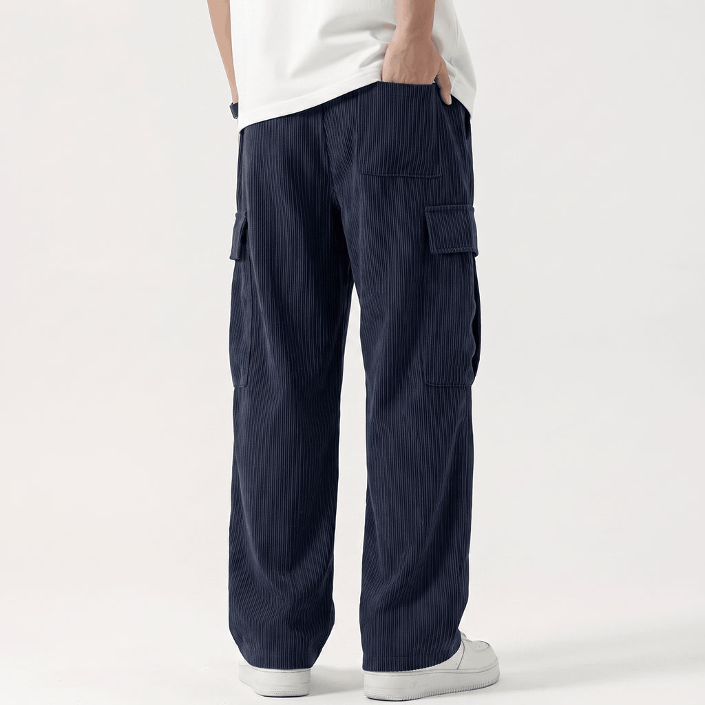 Matteo Corduroy Cargo Pants – Relaxed Wide Leg Trousers