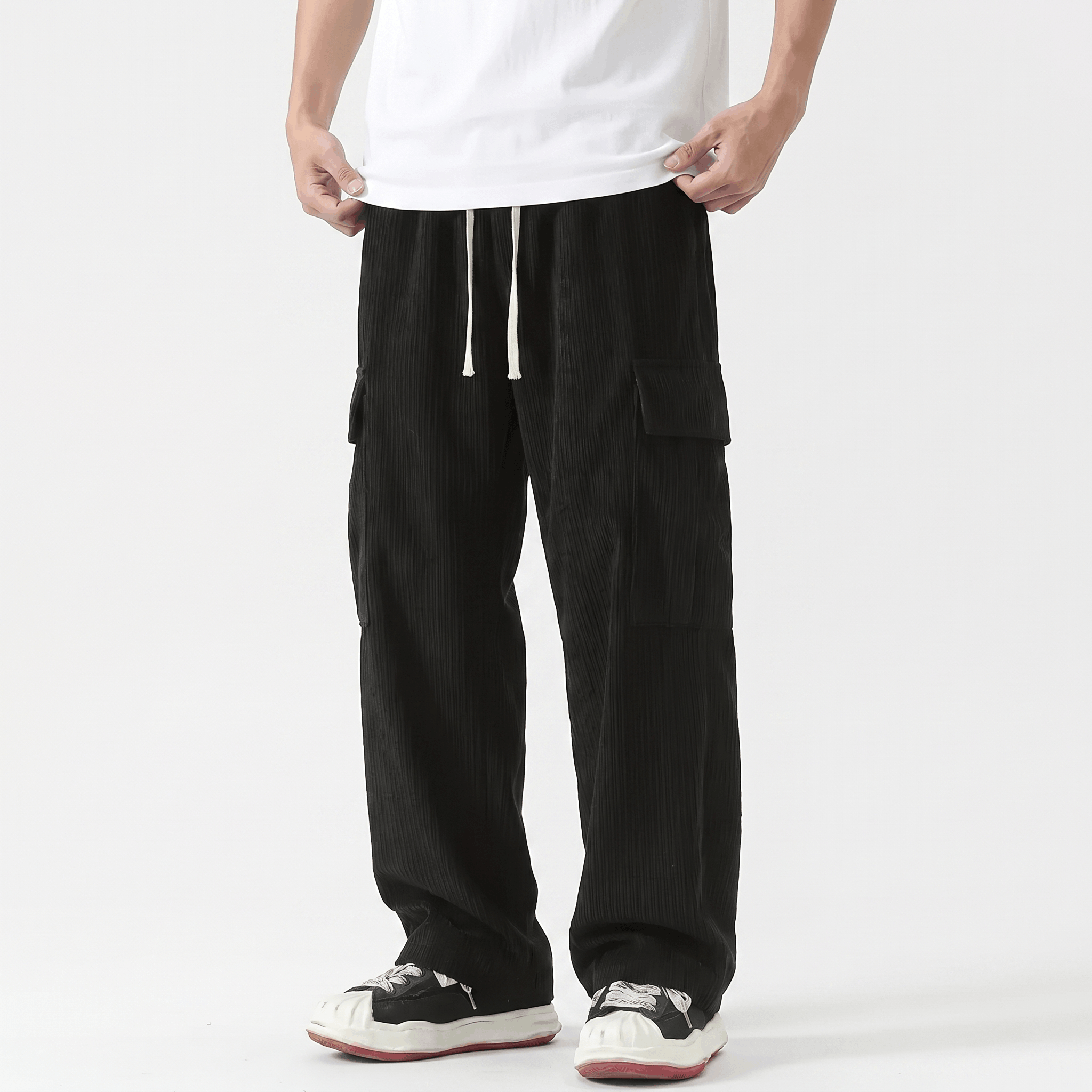 Matteo Corduroy Cargo Pants – Relaxed Wide Leg Trousers