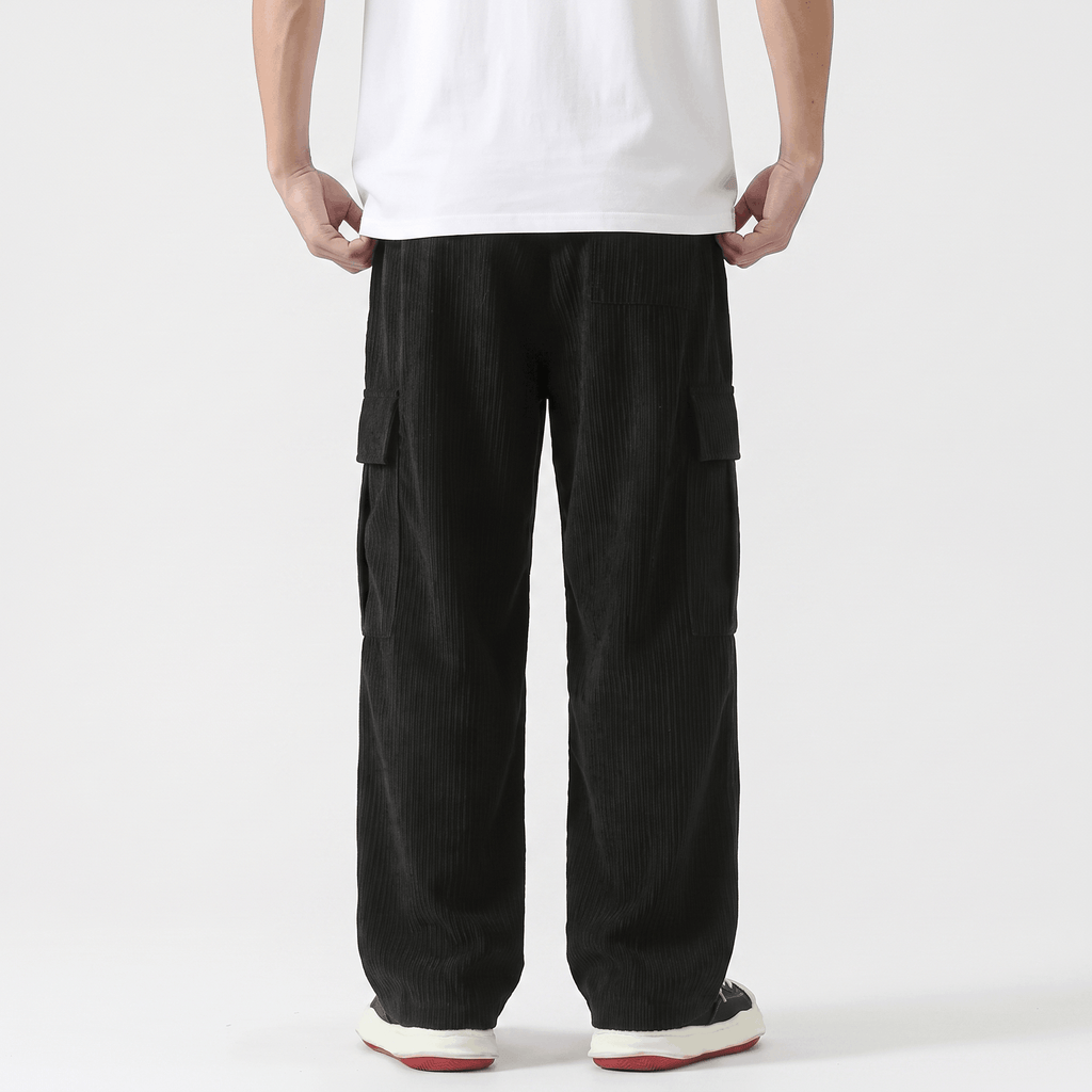 Matteo Corduroy Cargo Pants – Relaxed Wide Leg Trousers