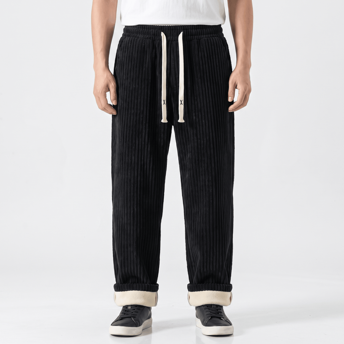 Luca Corduroy Sweatpants – Wide Leg Drawstring Joggers