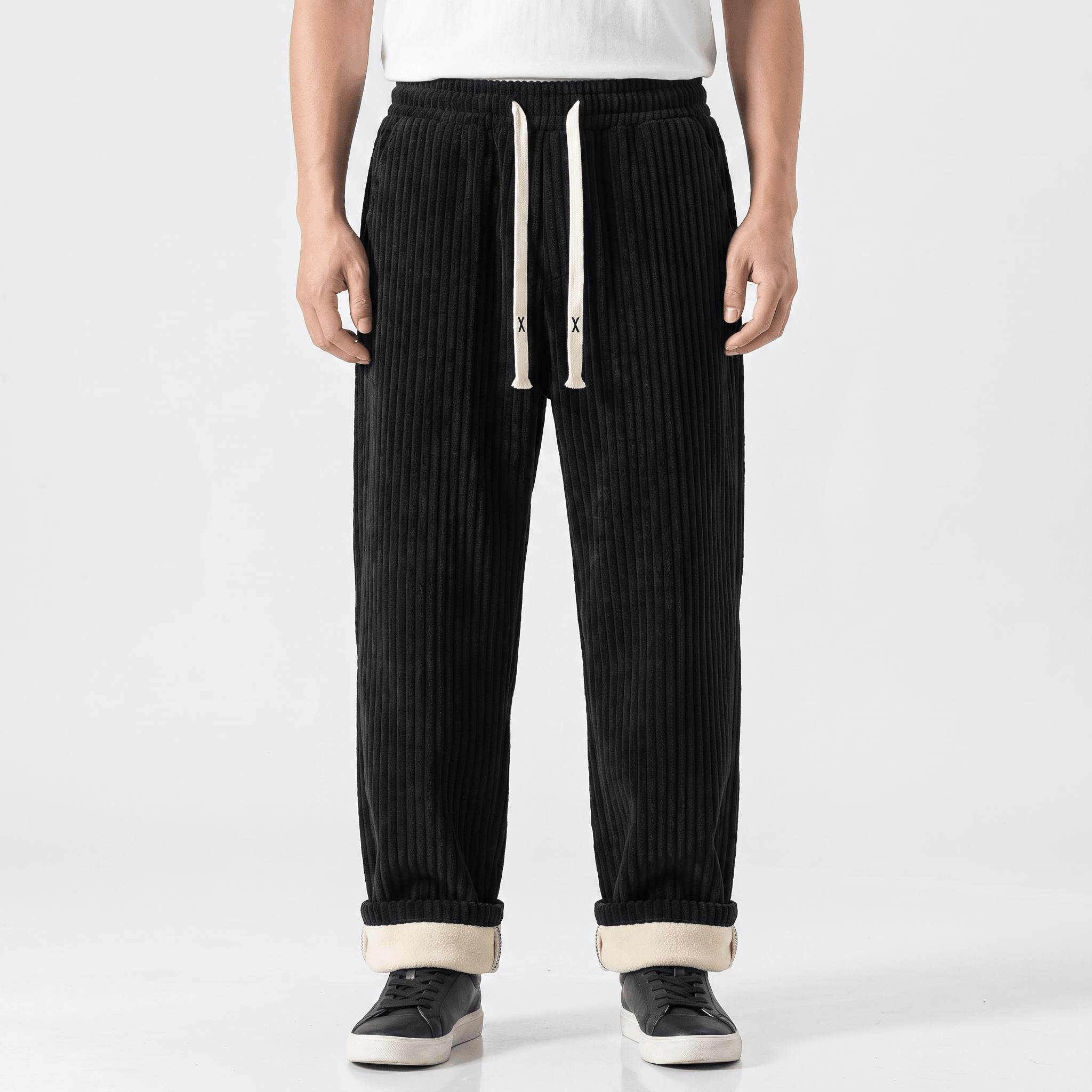 Luca Corduroy Sweatpants – Wide Leg Drawstring Joggers