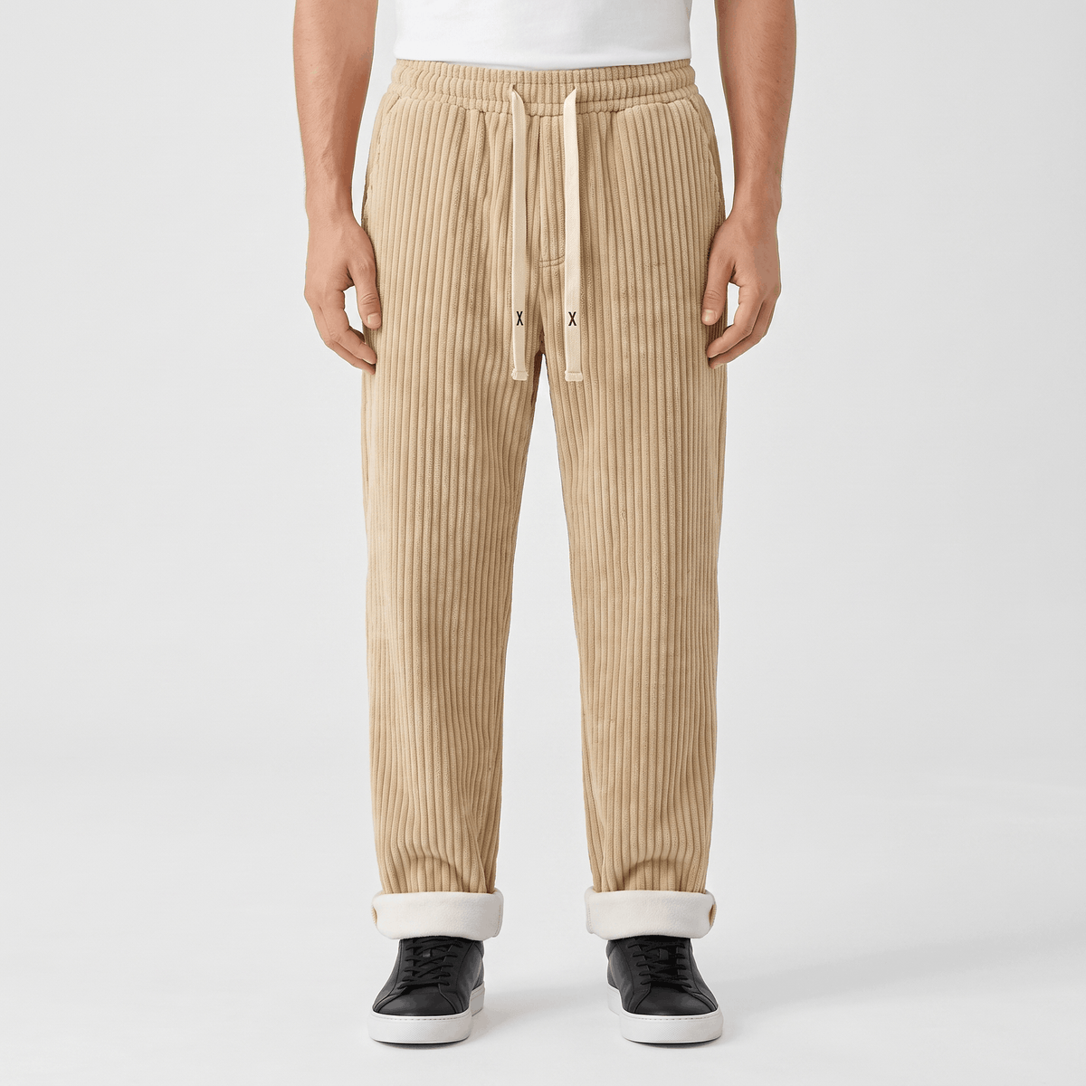 Luca Corduroy Sweatpants – Wide Leg Drawstring Joggers
